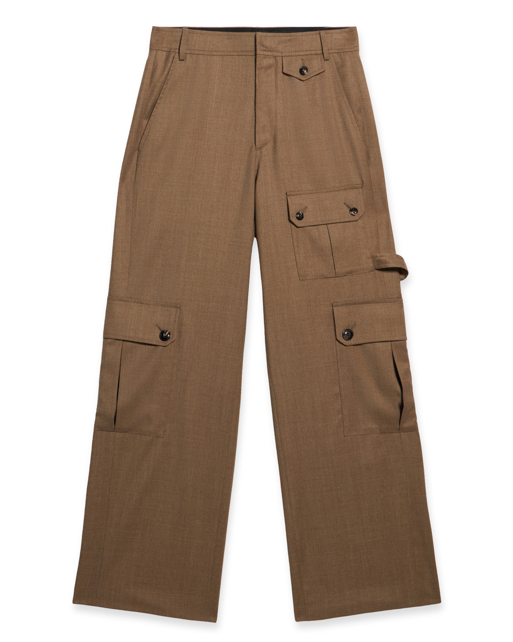 Jayda Pantaloni Militari Cargo In Fresco Lana 