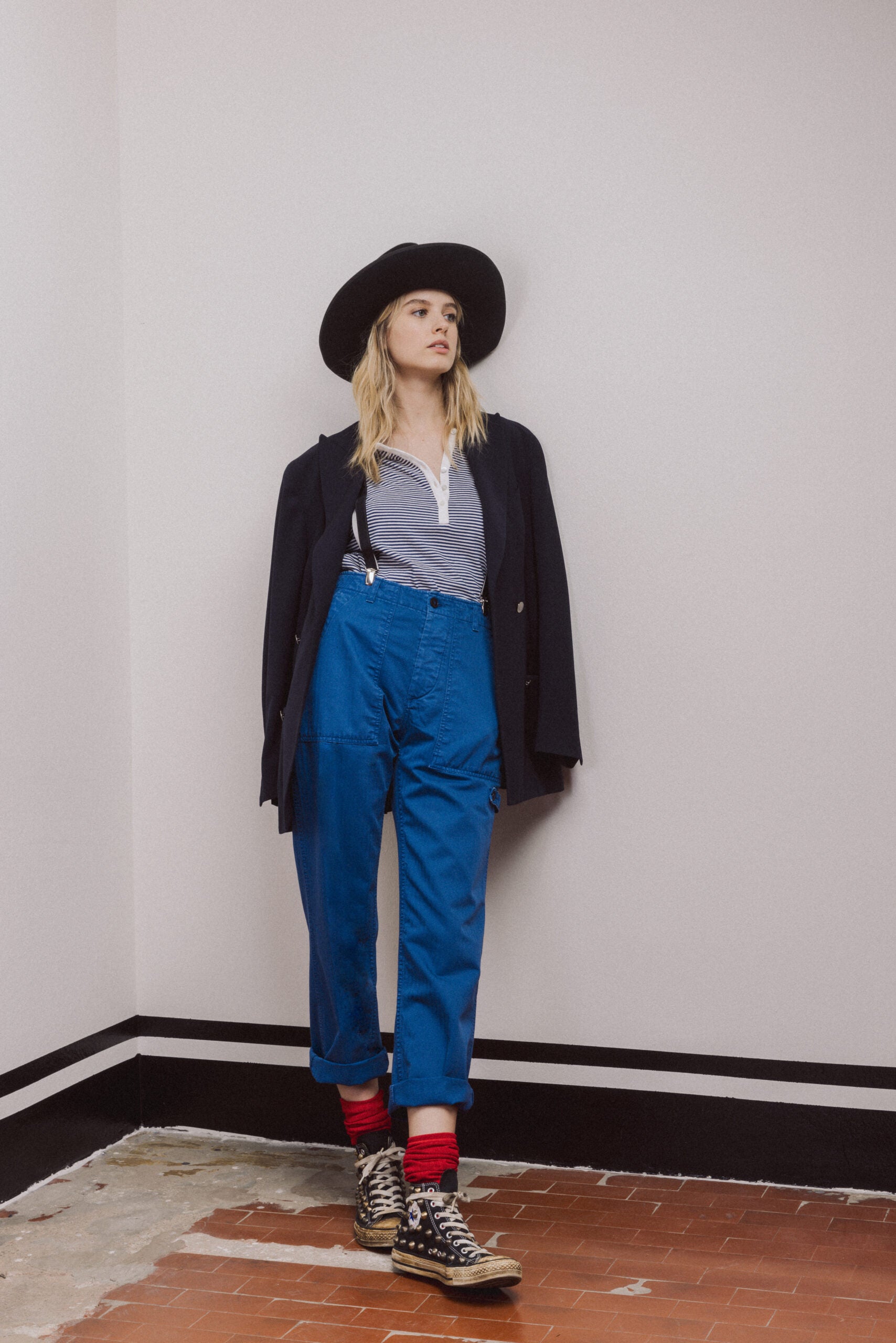 Jerryt Pantaloni Fatigue In Herringbone Di Cotone