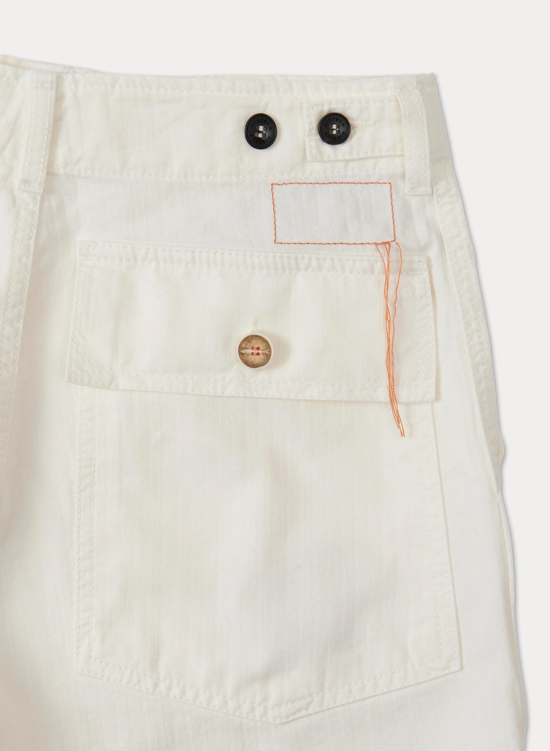 Jerryt Pantaloni Fatigue In Herringbone Di Cotone