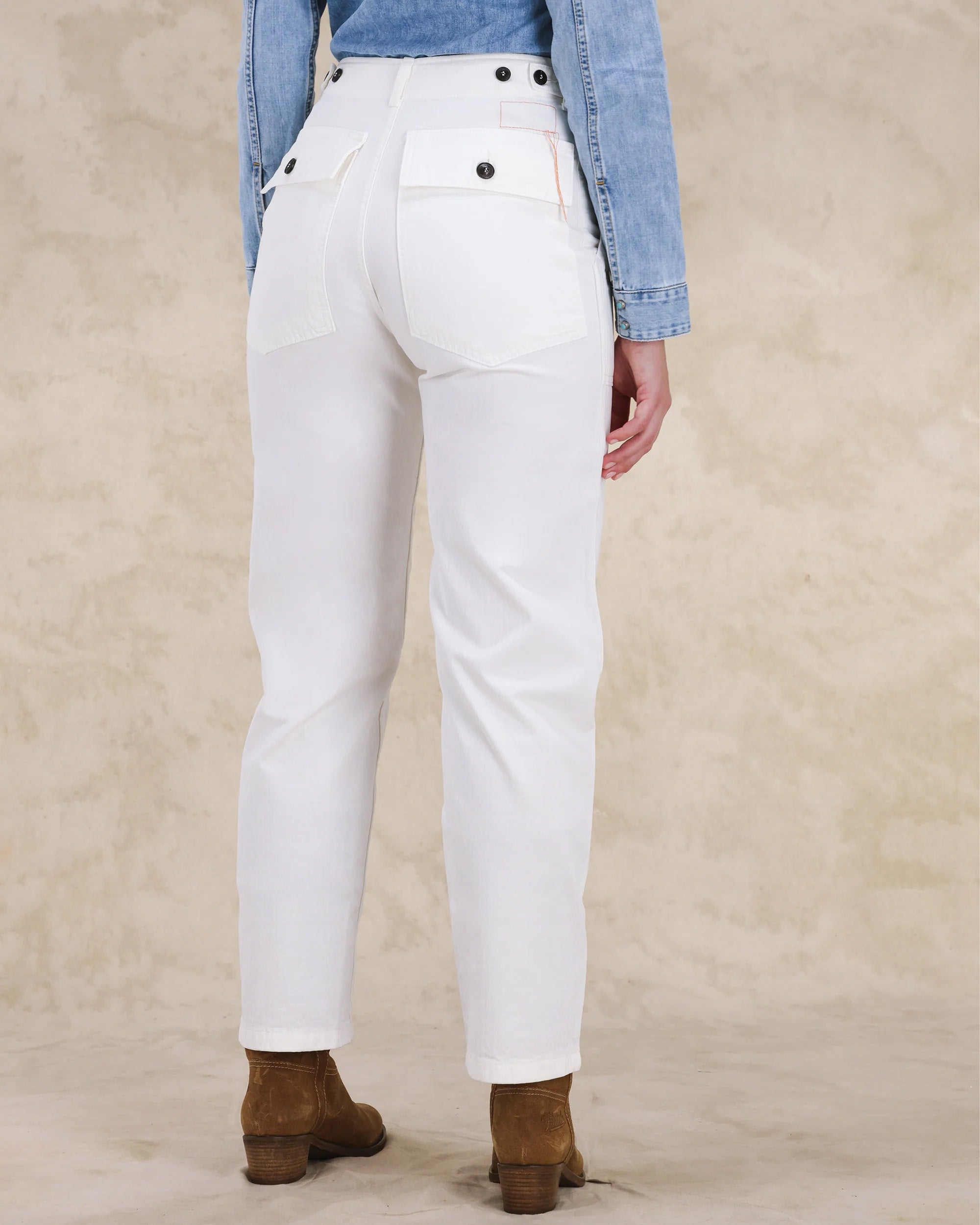Jerryt Pantaloni Fatigue In Herringbone Di Cotone