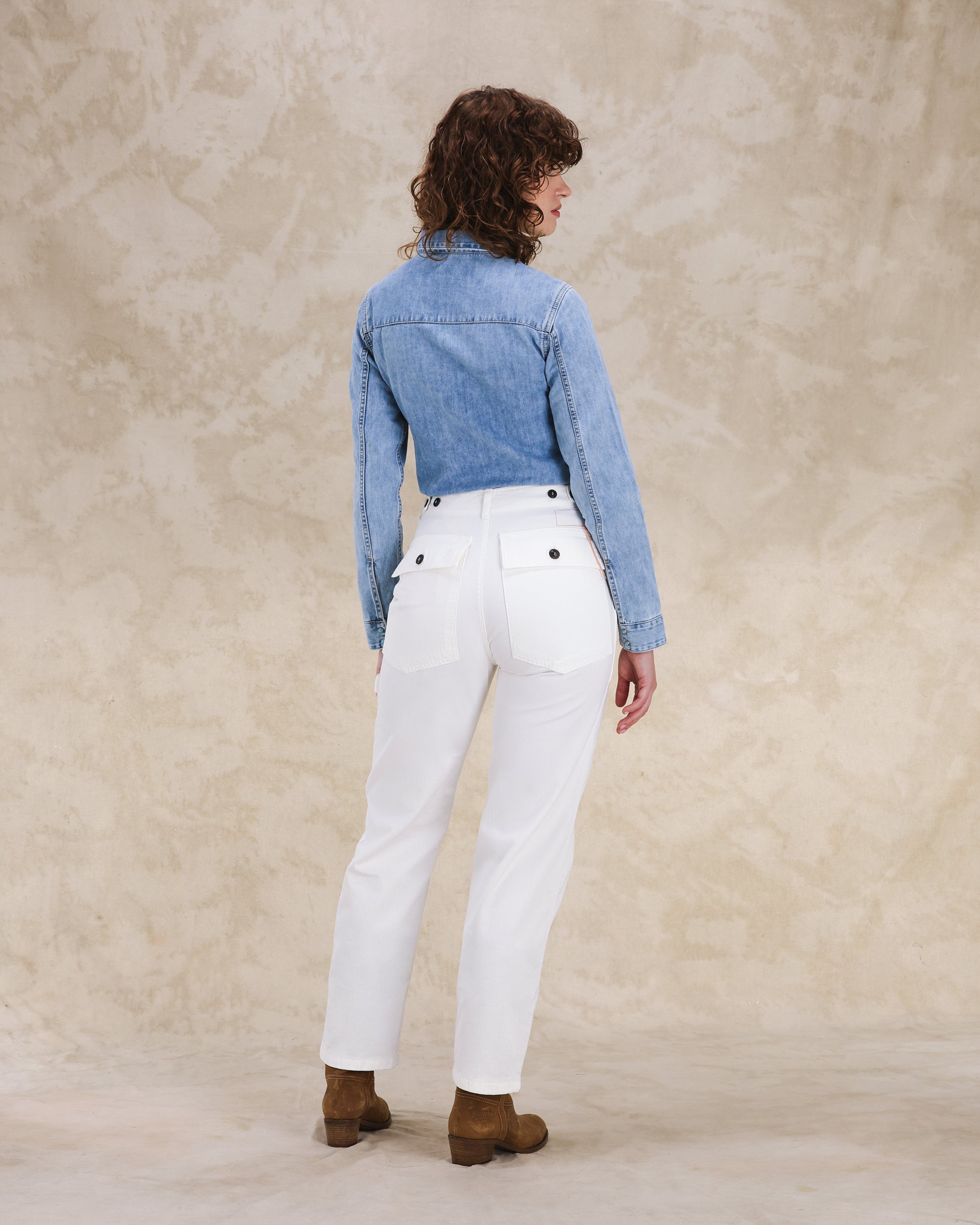 Jerryt Pantaloni Fatigue In Herringbone Di Cotone