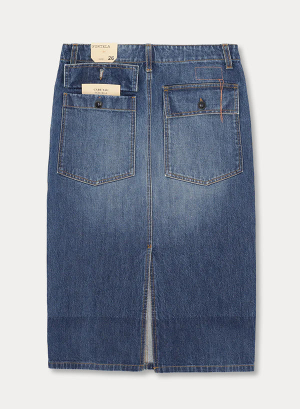 Jia Denim Fatigue Skirt Custom Wash