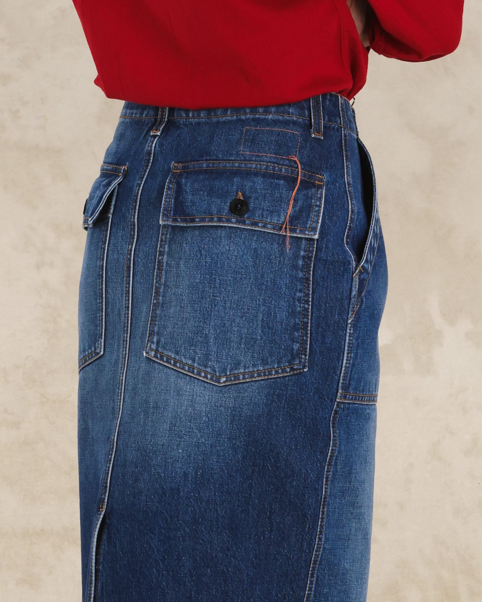 Jia Denim Fatigue Skirt Custom Wash