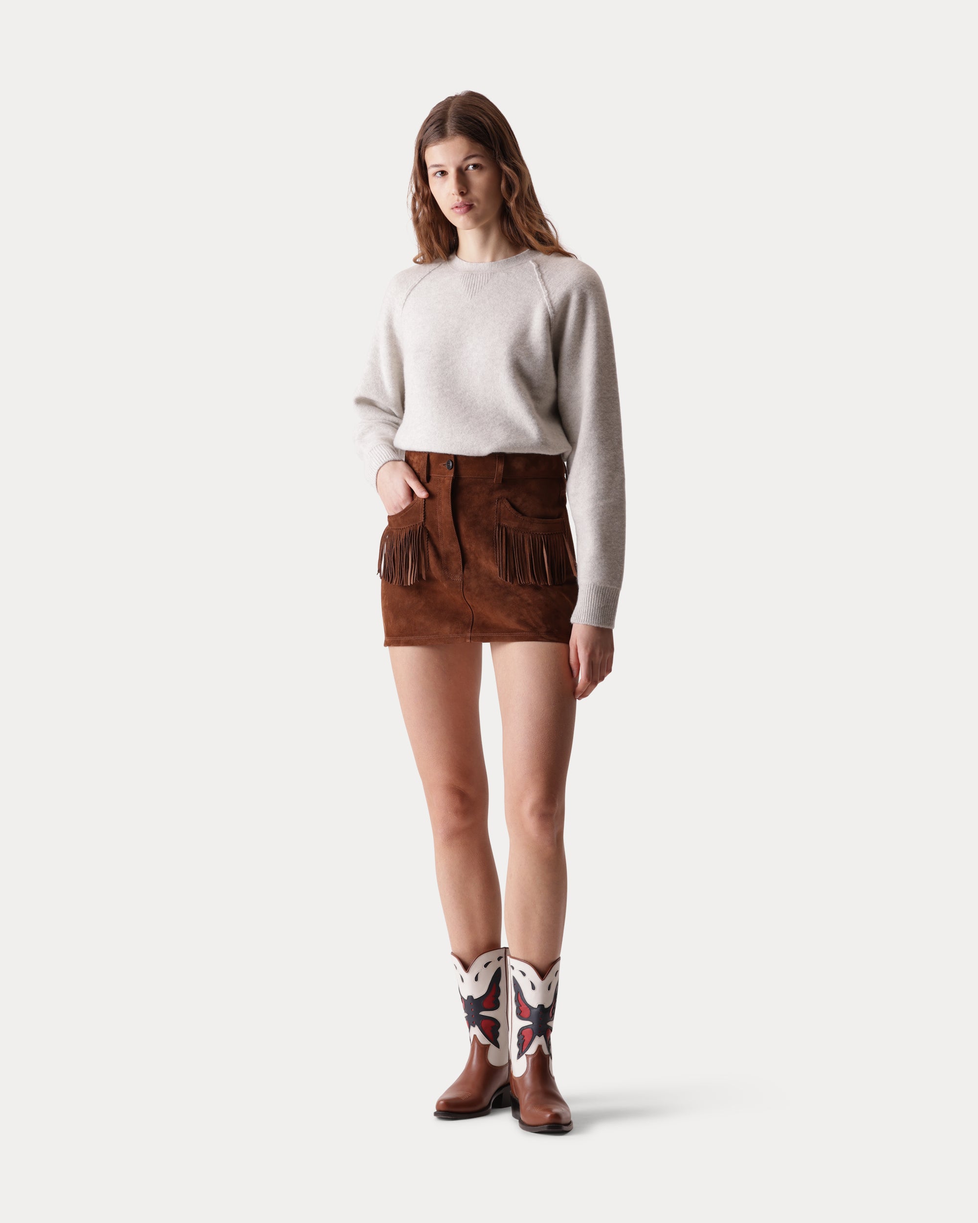 Jinger Suede Mini Skirt