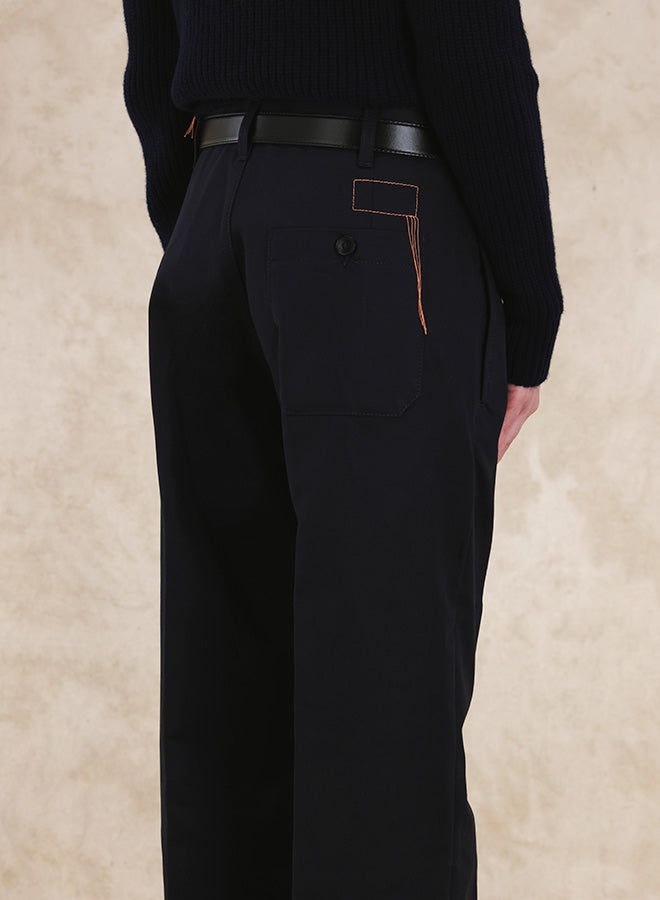 Judy Pantaloni in Gabardine di Cotone con Pences