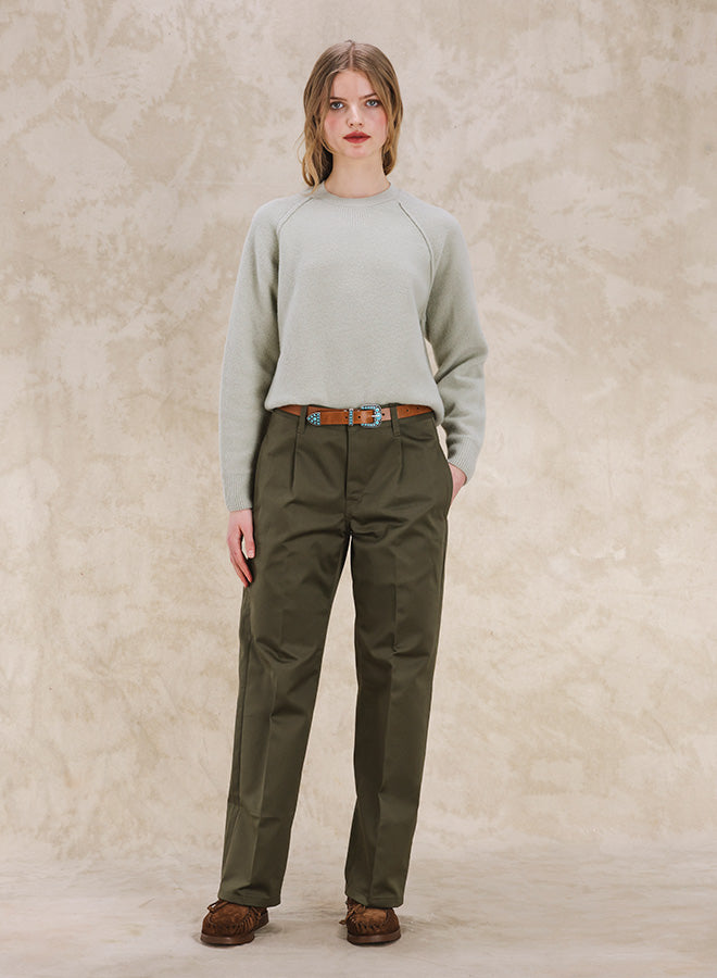 Judy Pantaloni in Gabardine di Cotone con Pences