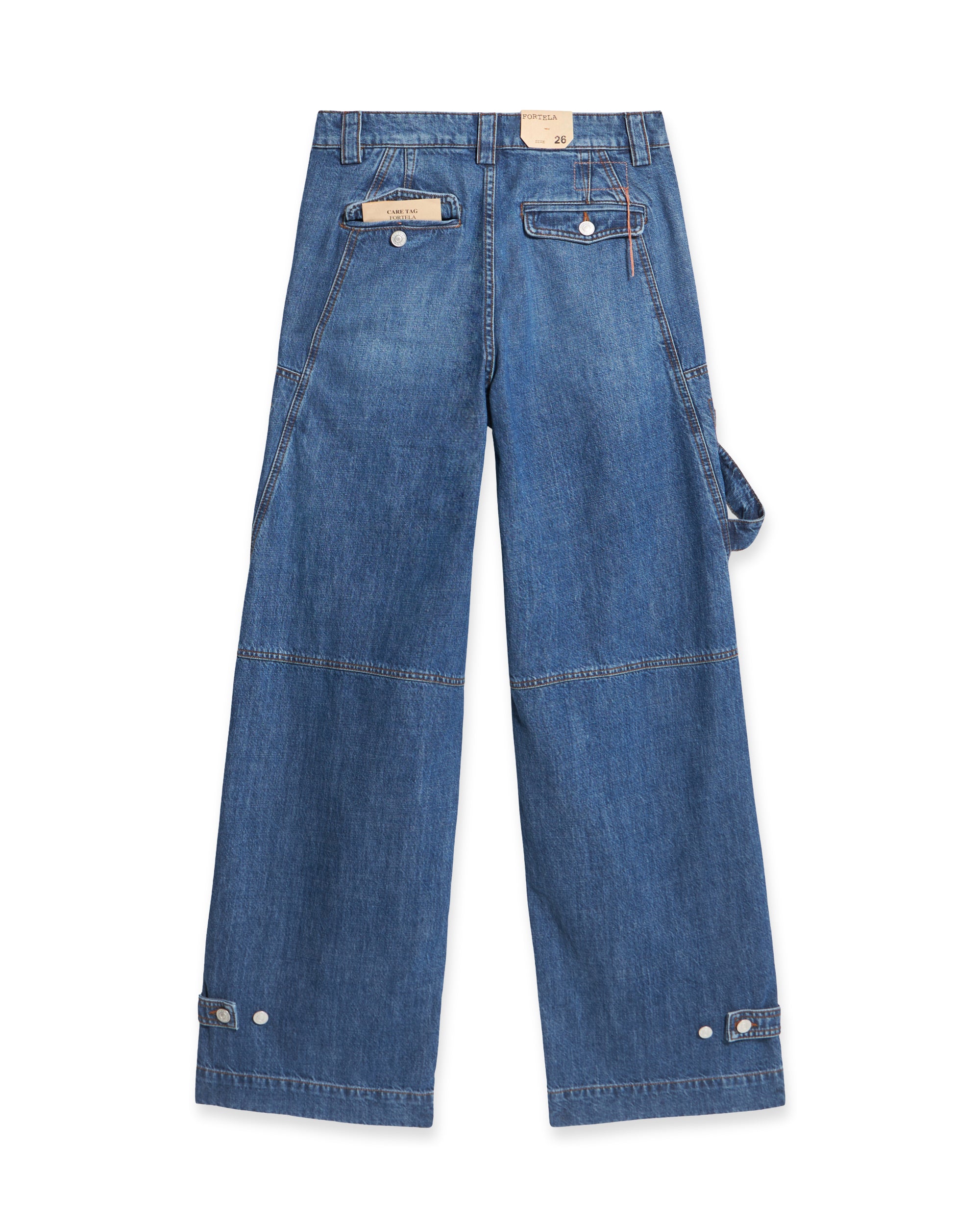 Juniaj Pantaloni Cargo In Denim Custom Wash