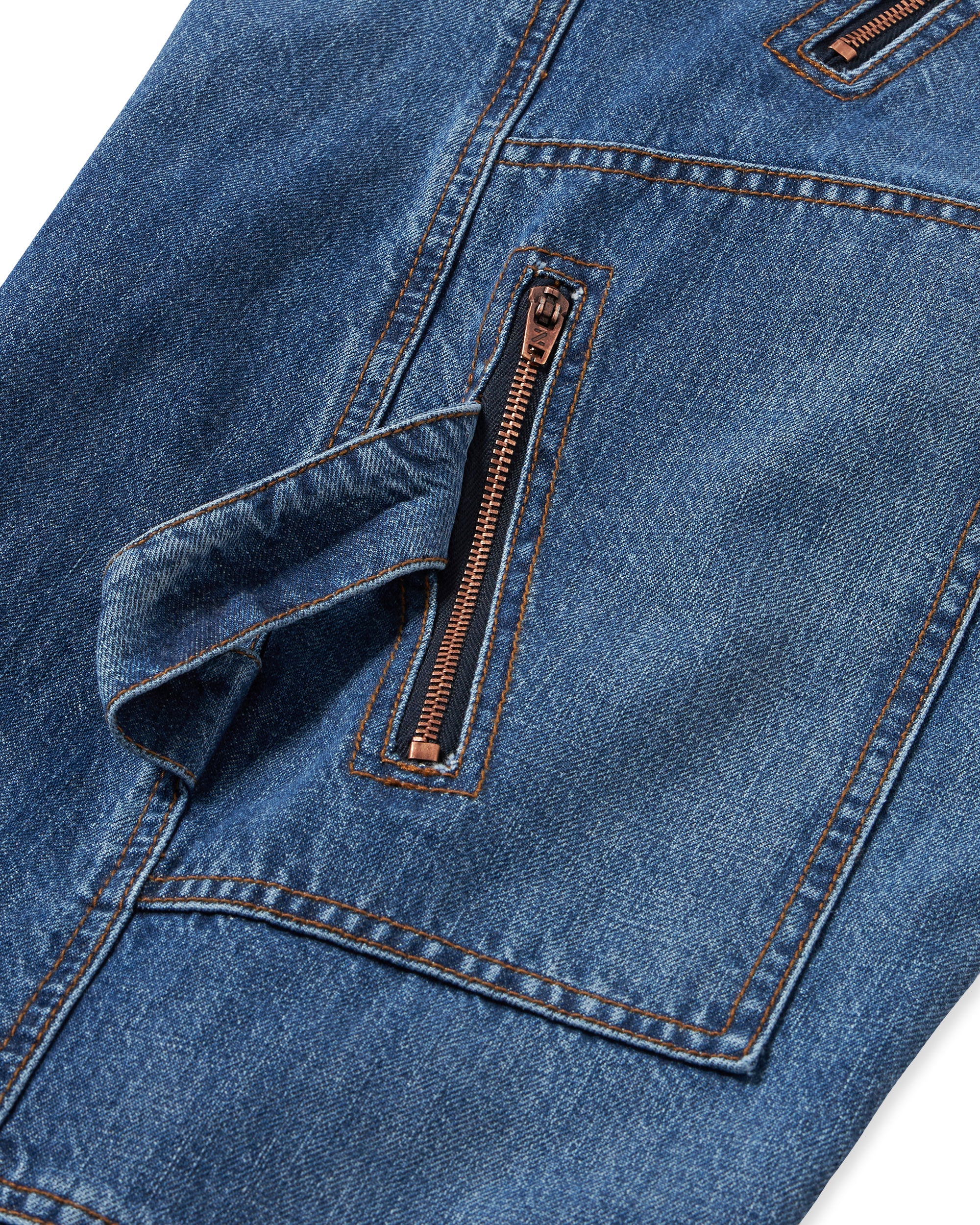 Juniaj Pantaloni Cargo In Denim Custom Wash