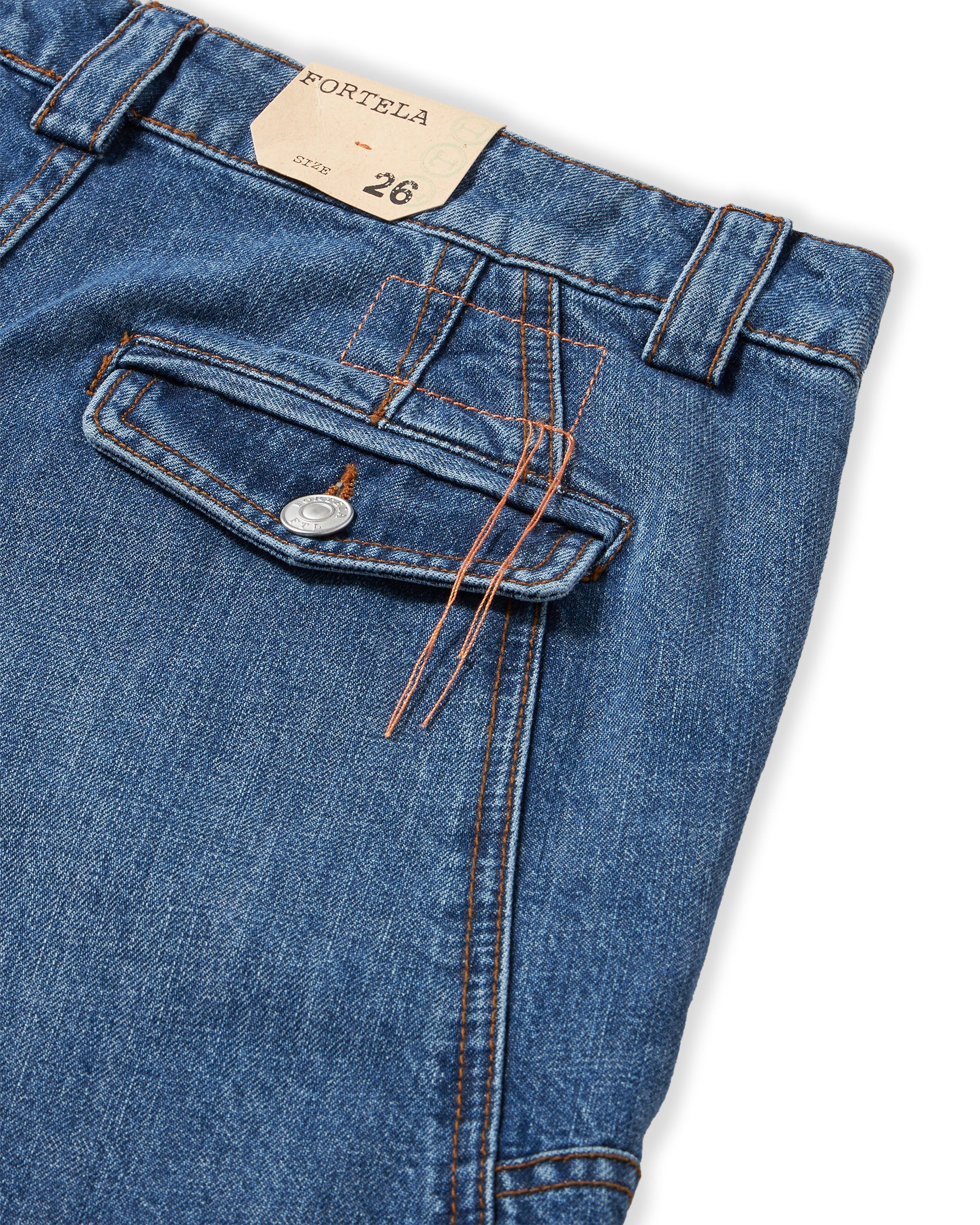 Juniaj Pantaloni Cargo In Denim Custom Wash
