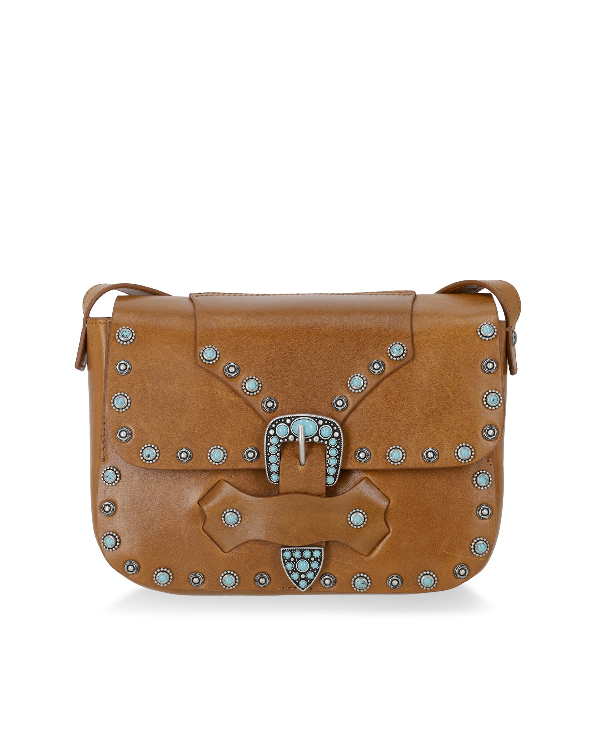 Kaya Borsa In Pelle Di Vitello Con Turchesi