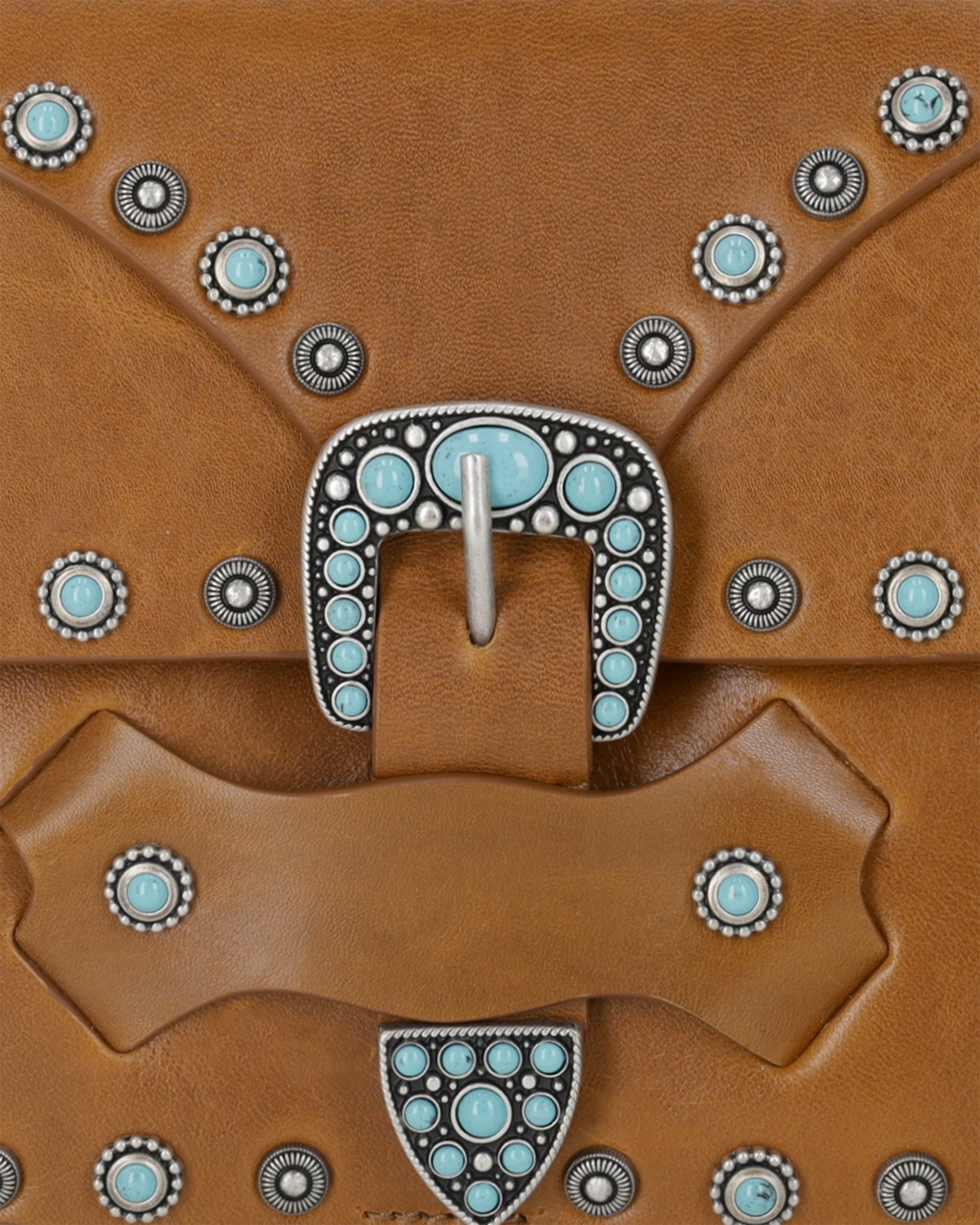 Kaya Borsa In Pelle Di Vitello Con Turchesi