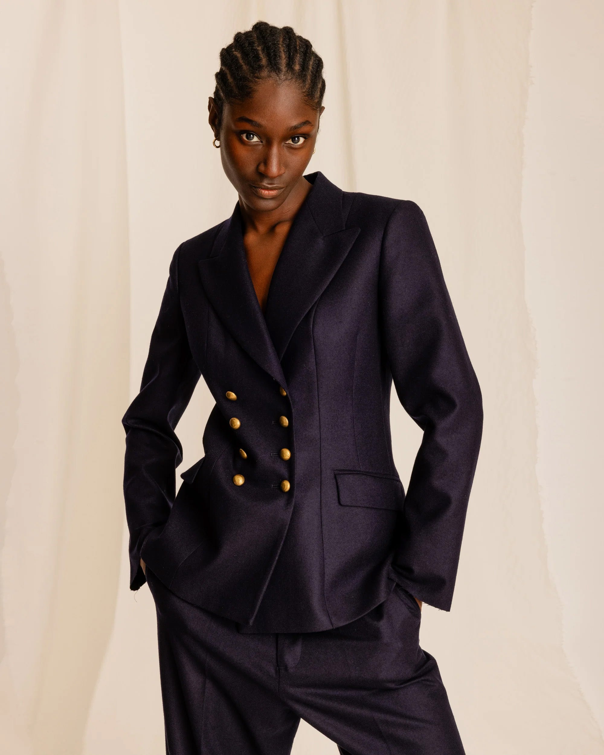 Laureen Double-Breasted Classic Wool Jacket