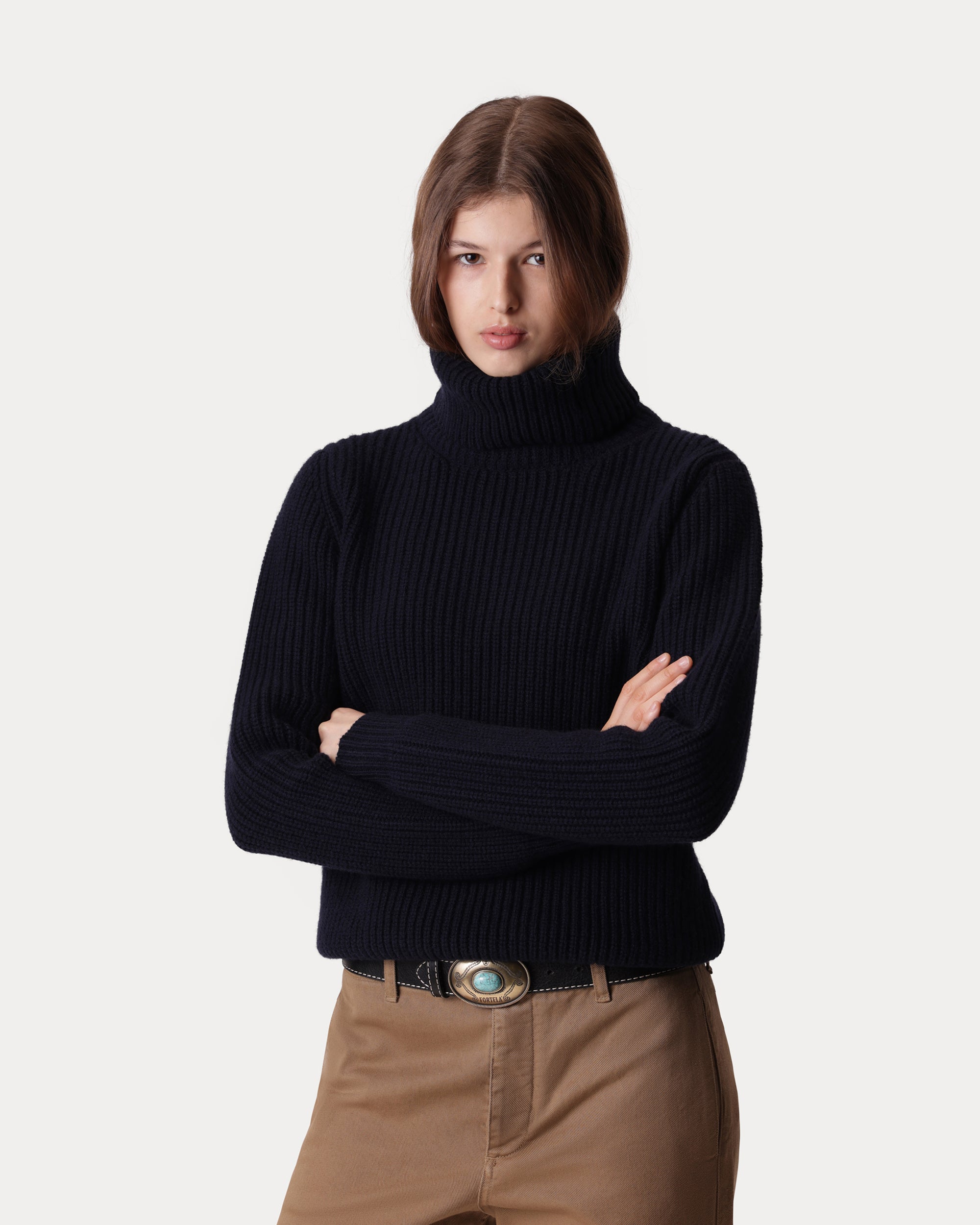 Leona Maglione Collo Alto In Lana e Cashmere