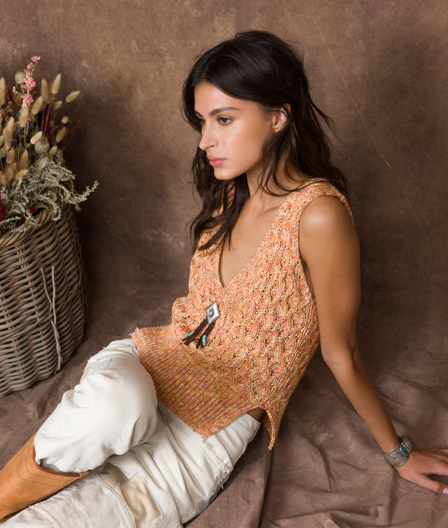 Lizzy Gilet in Maglia di Cotone Melange