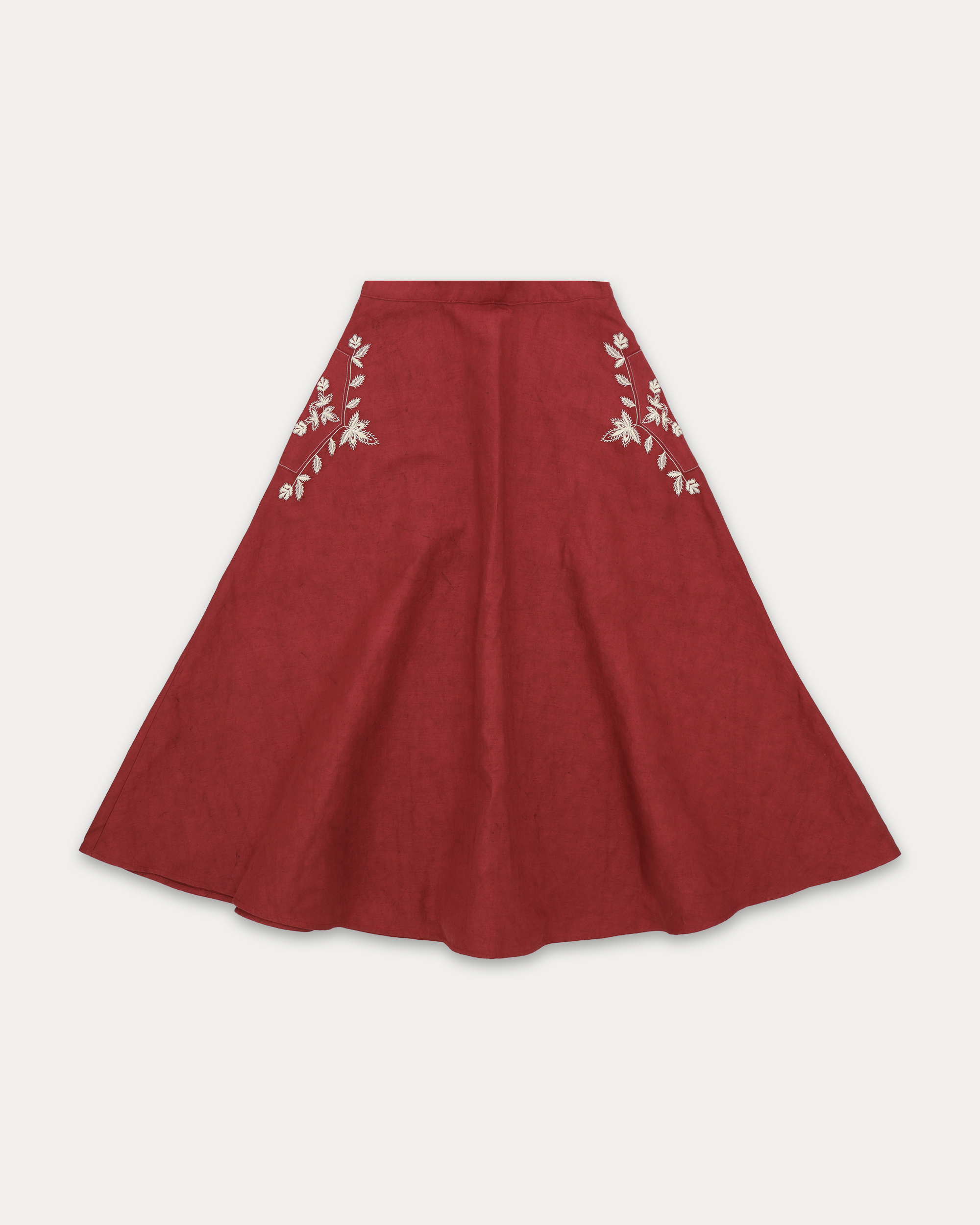 Nicole Linen Skirt With Embroidery