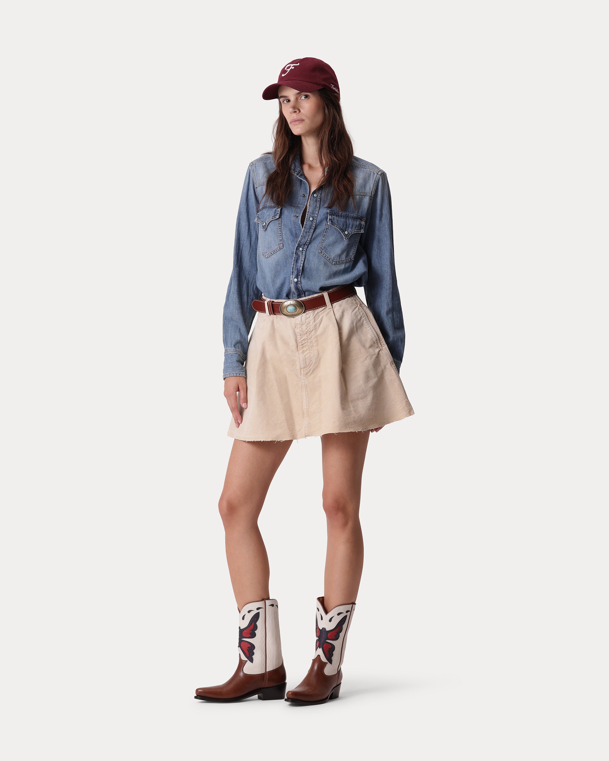 Ntex Denim Western Shirt Stone Wash