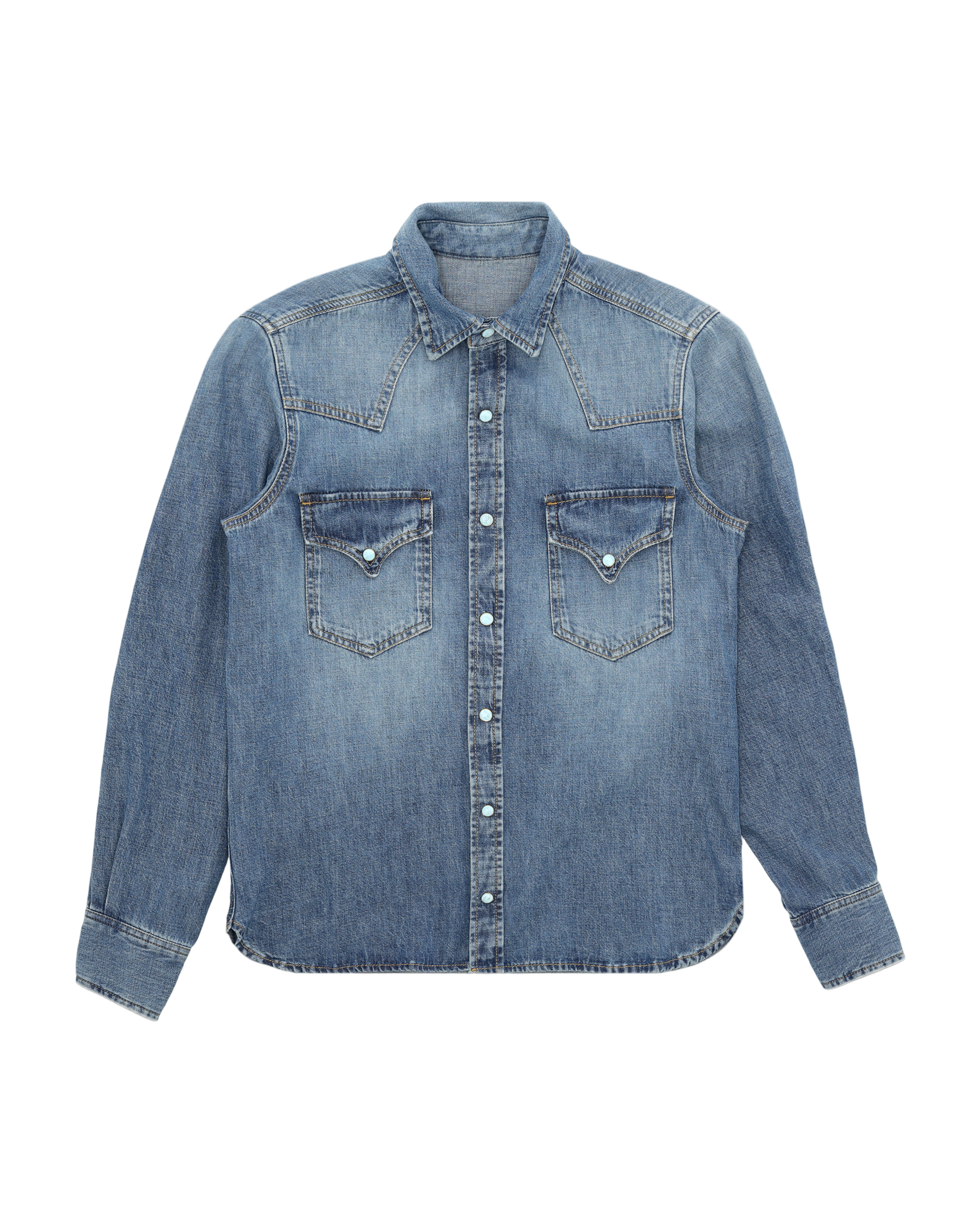 Ntex Camicia Texana In Denim Stone Wash