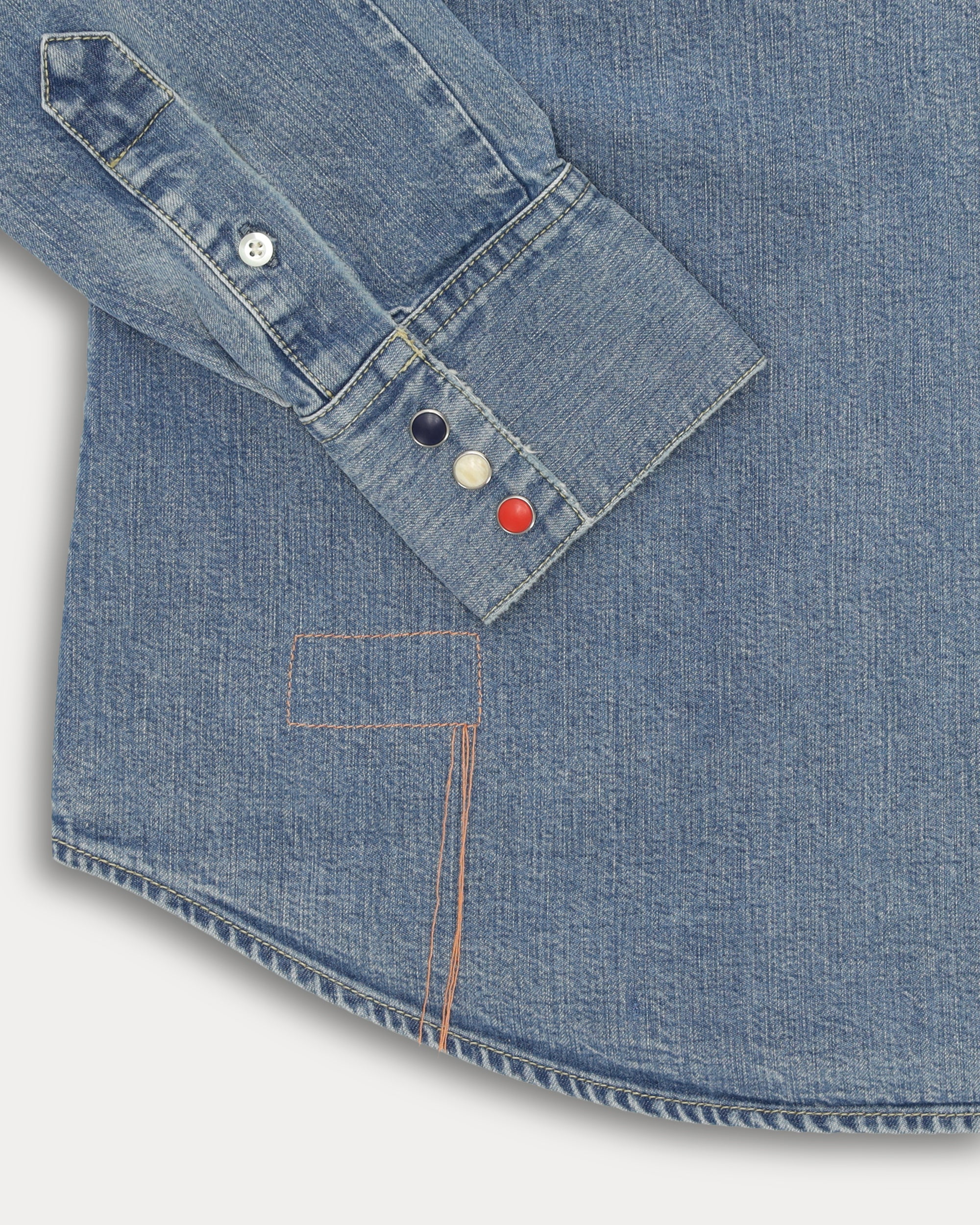 Redford Western Shirt in Japan Denim Stone Wash