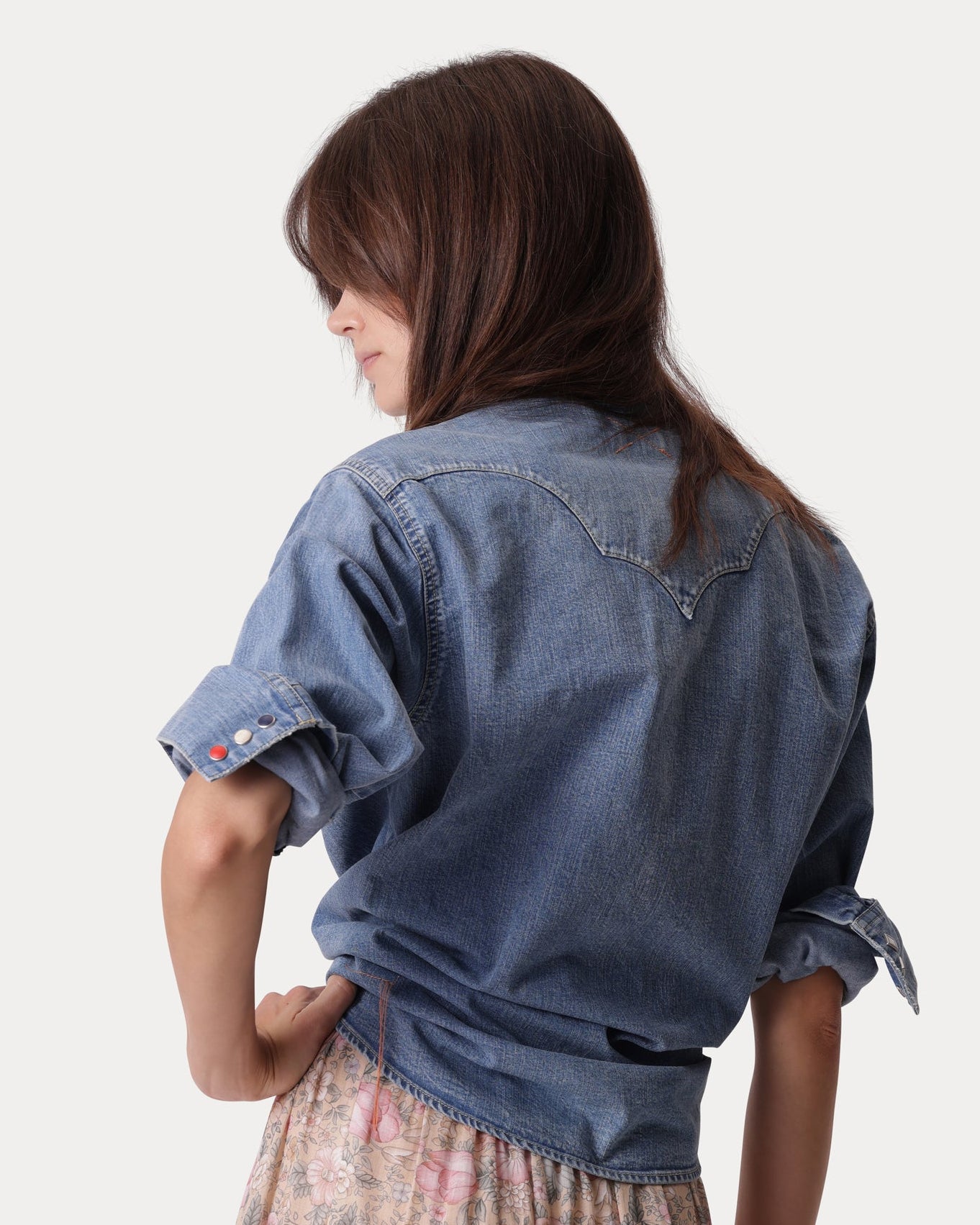 Redford Western Shirt in Japan Denim Stone Wash