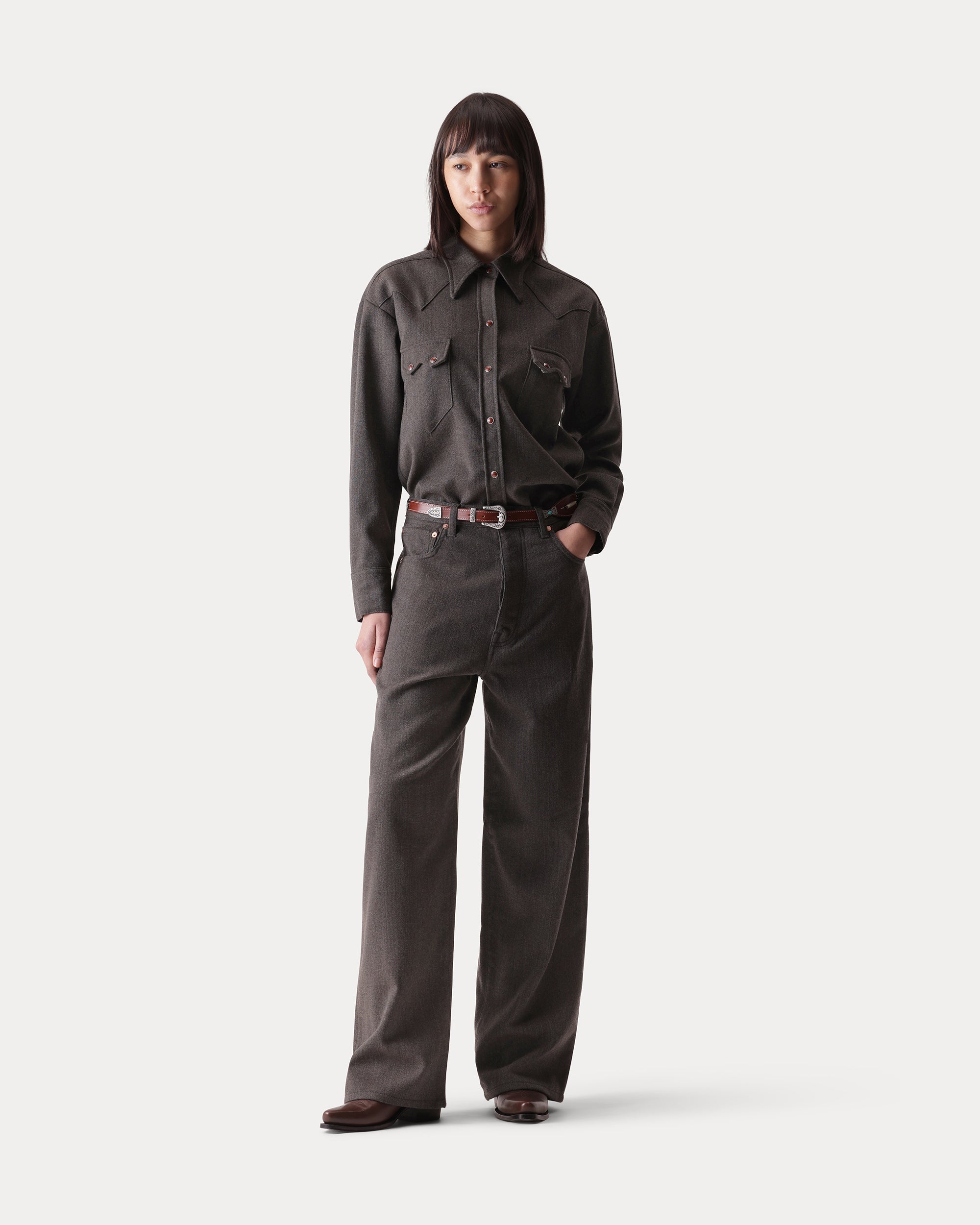 Redforf Camicia Texana in Pura Lana