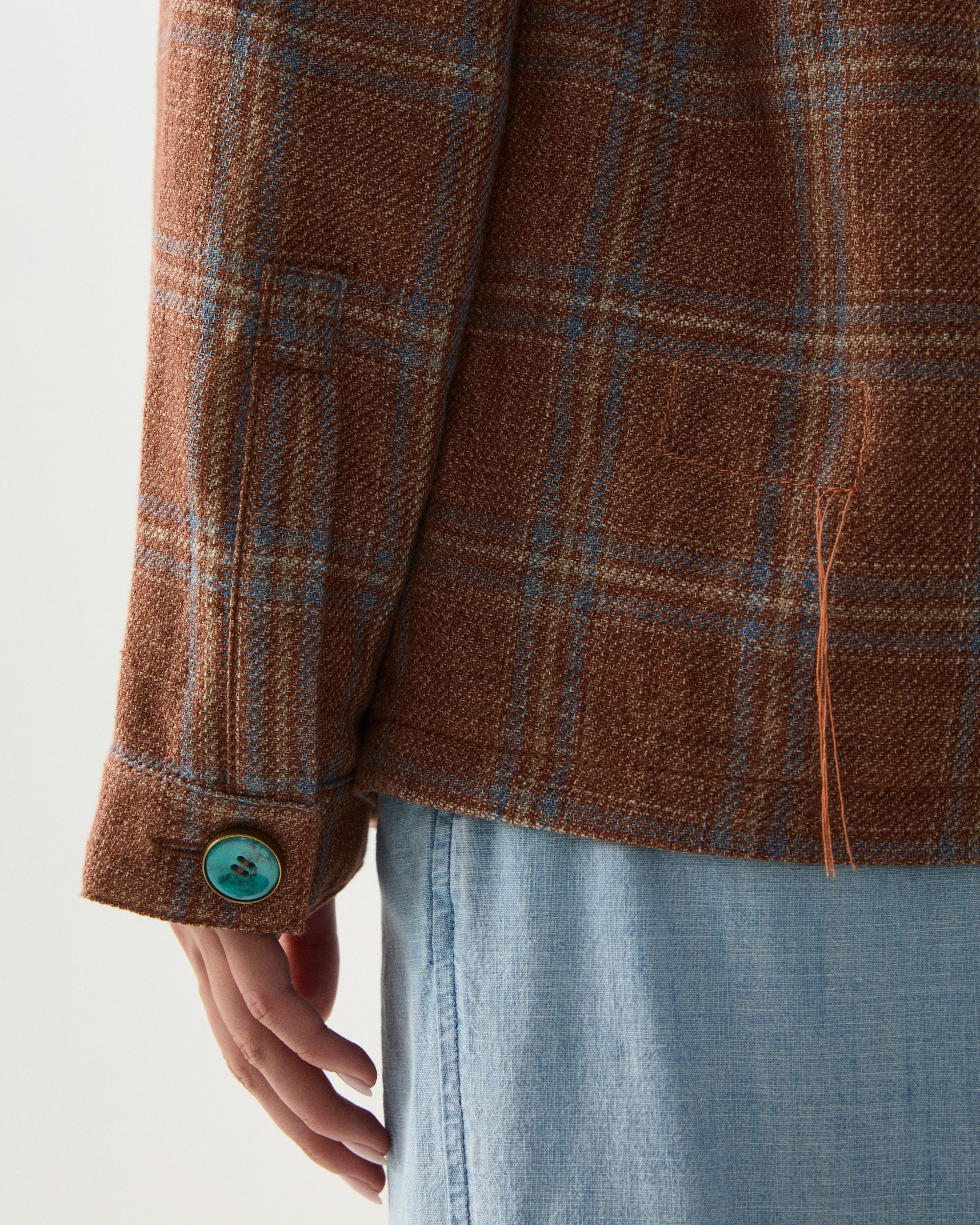 Scotland Checkered Linen and Cotton Classic Jacket