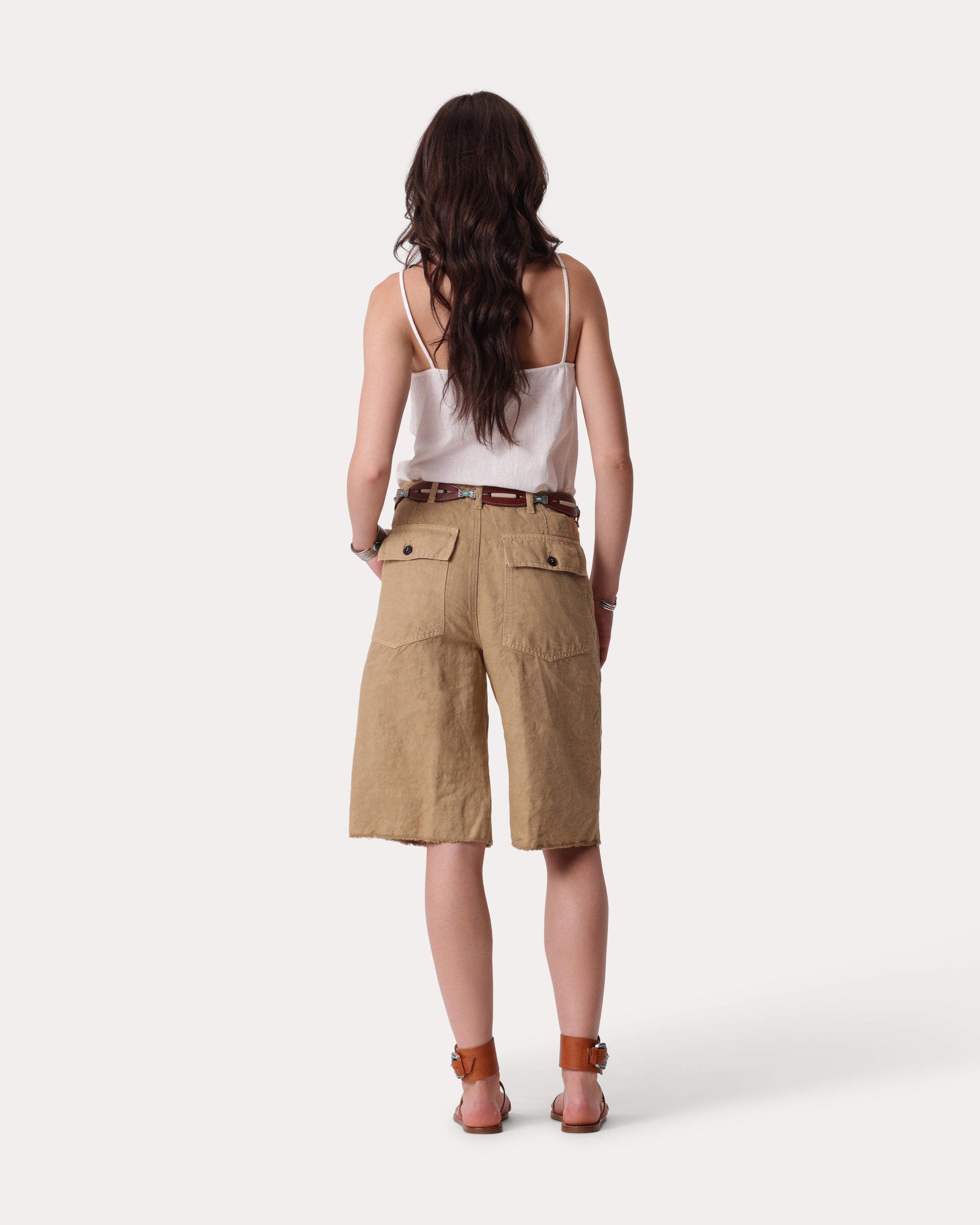 Simone Linen Fatigue Shorts