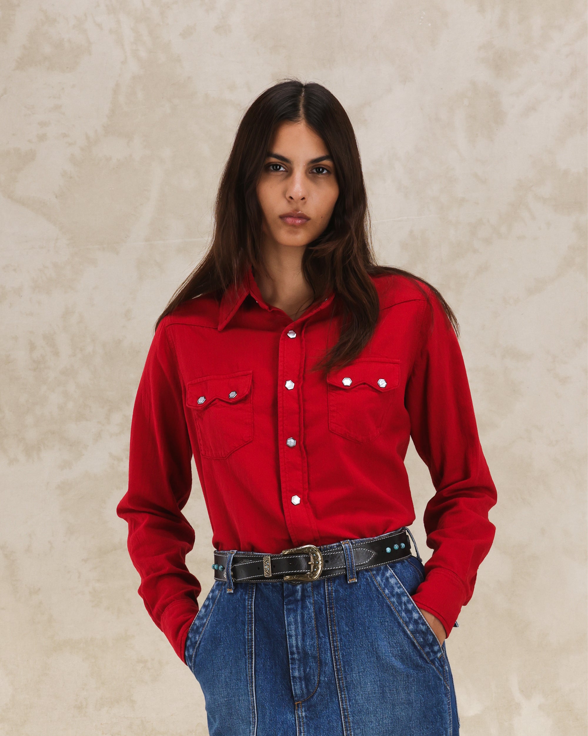 Toledo Camicia Texana In Cotone