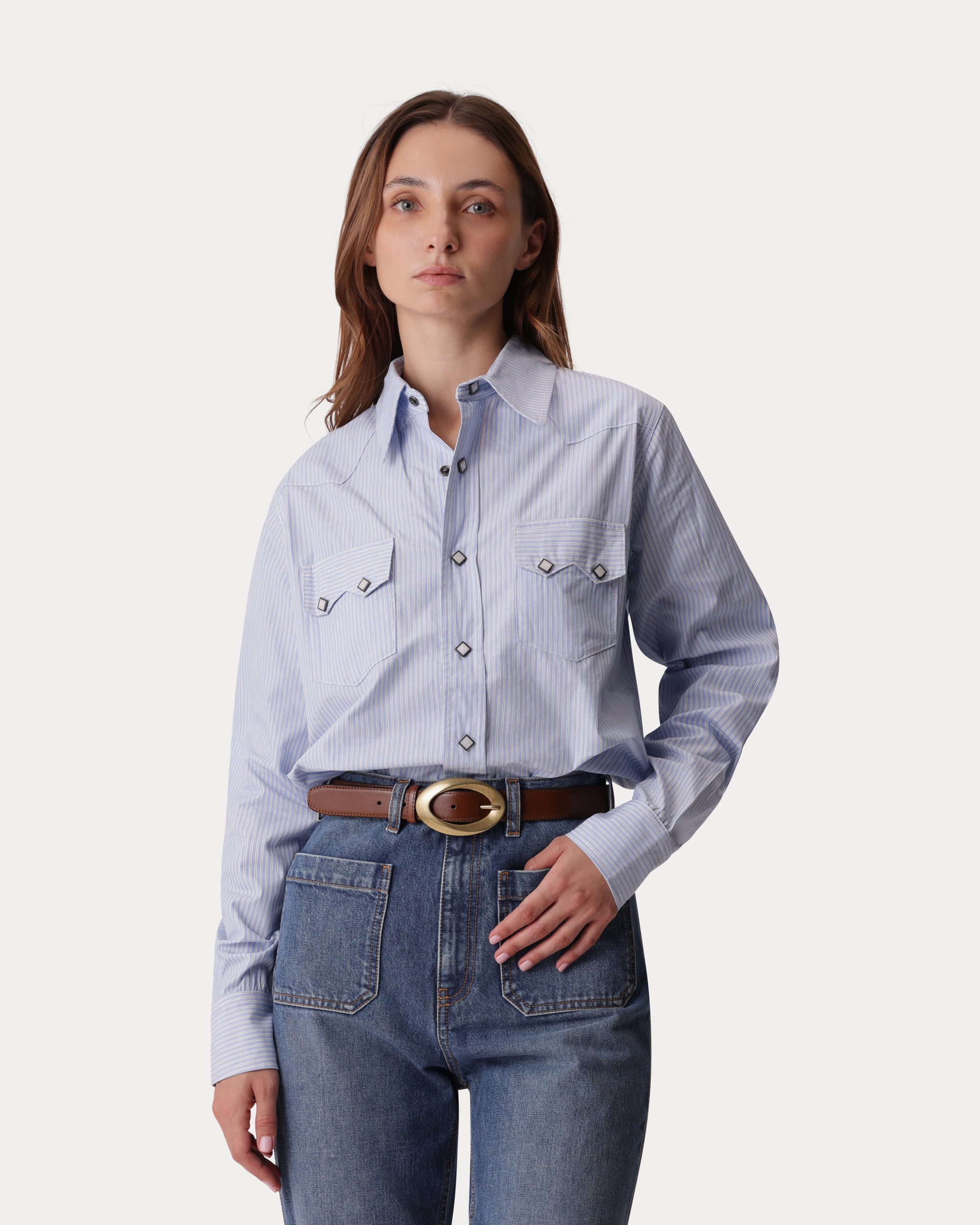 Toledo Camicia Texana In Cotone con Motivo a Righe
