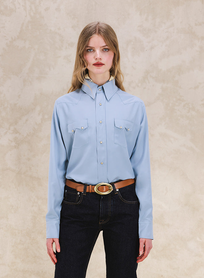 Toledo Camicia Texana In Seta