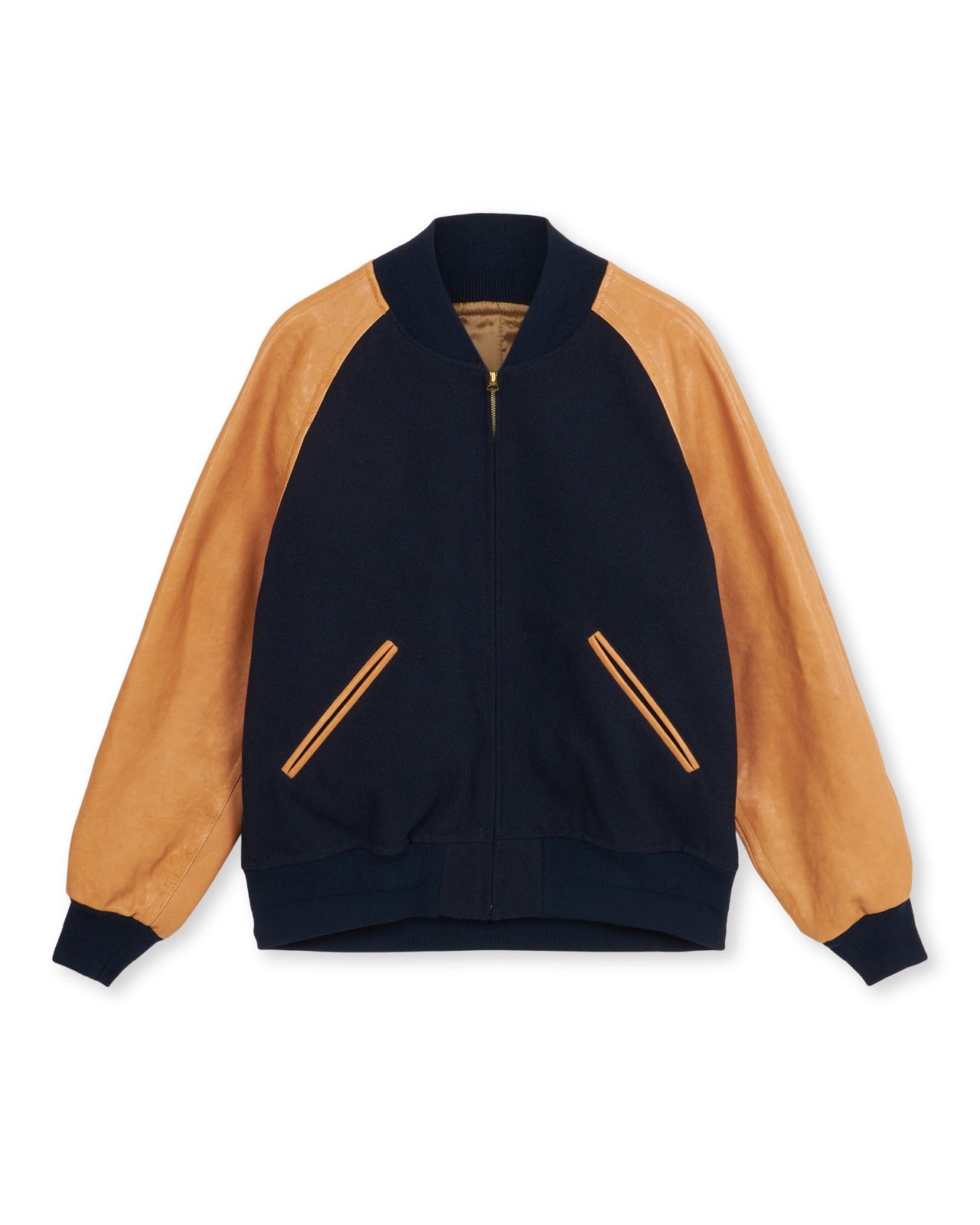 Boston Bomber Con Maniche In Pelle