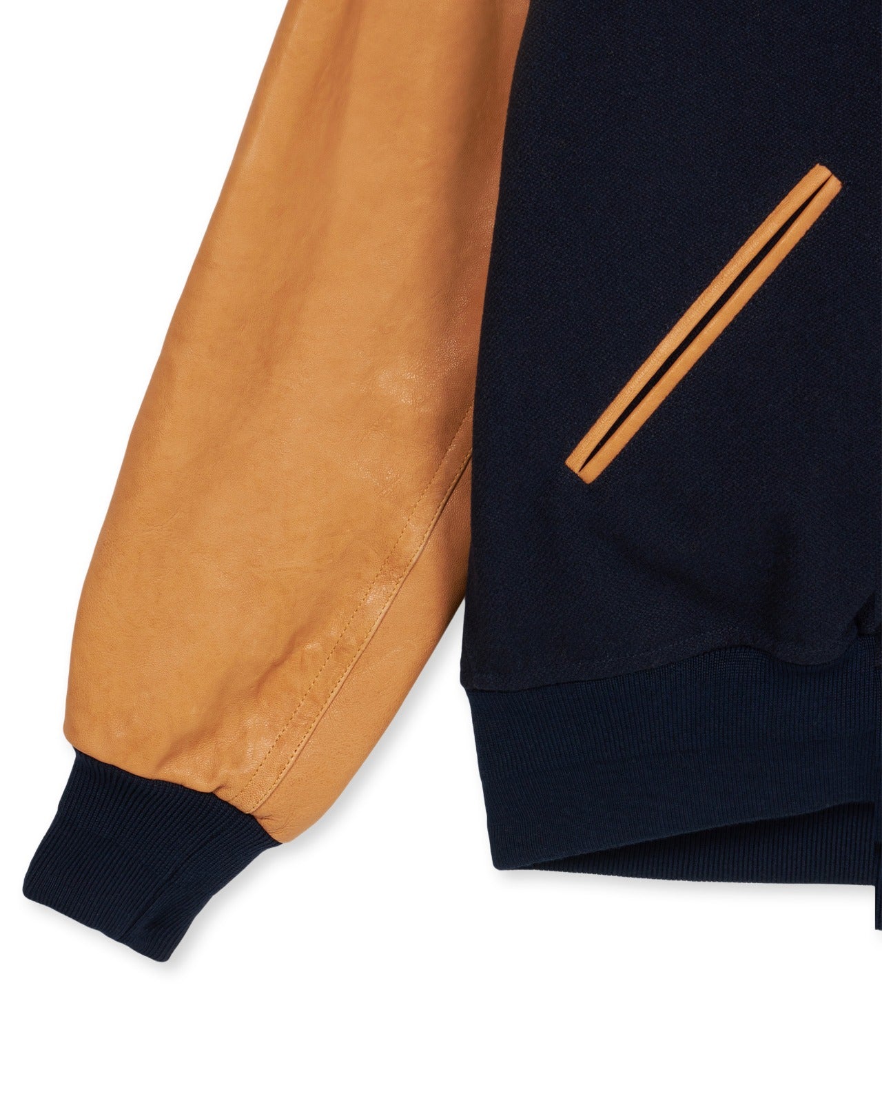 Boston Bomber Con Maniche In Pelle