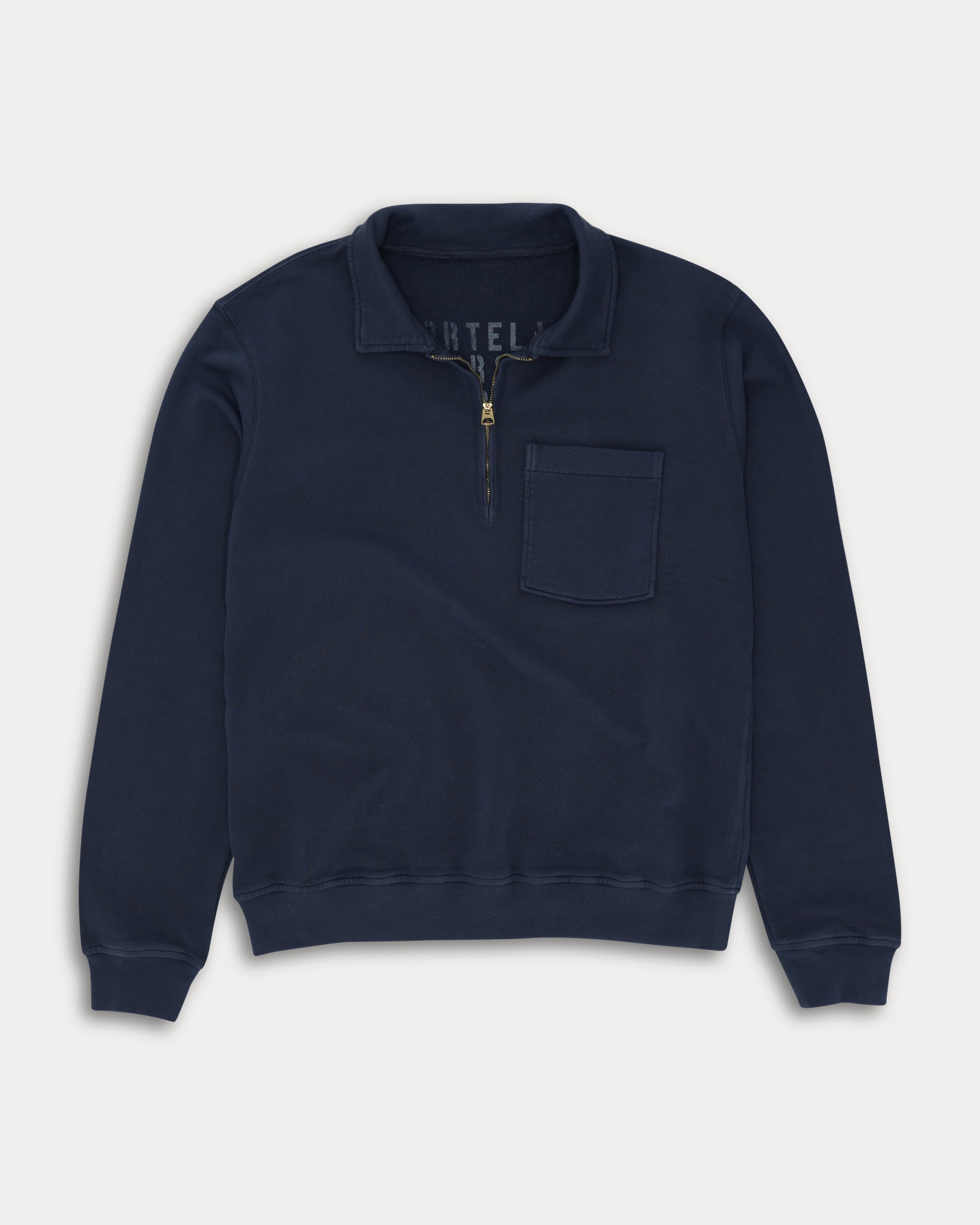 Yale Brushed Jersey Quarter Zip Collared Sweatshirt
