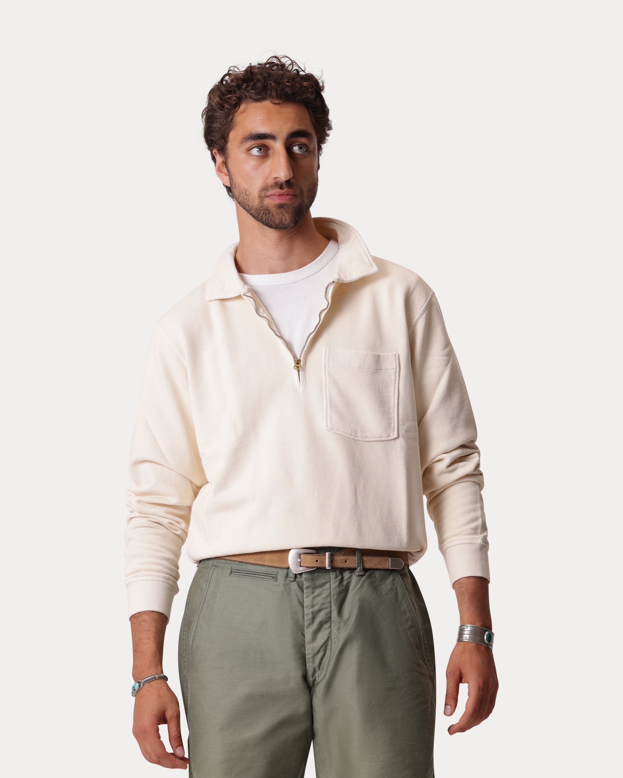 Yale Brushed Jersey Sweatshirt With Collar and Zipper