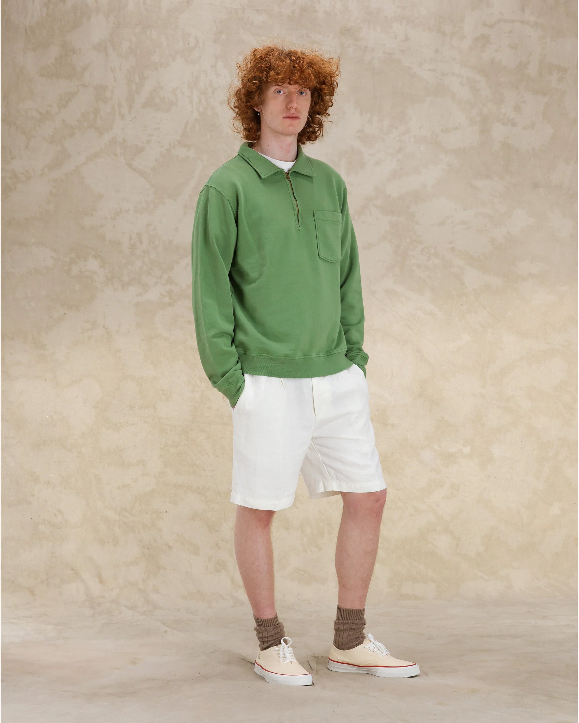Yale Felpa In Jersey Garzato Con Colletto E Zip