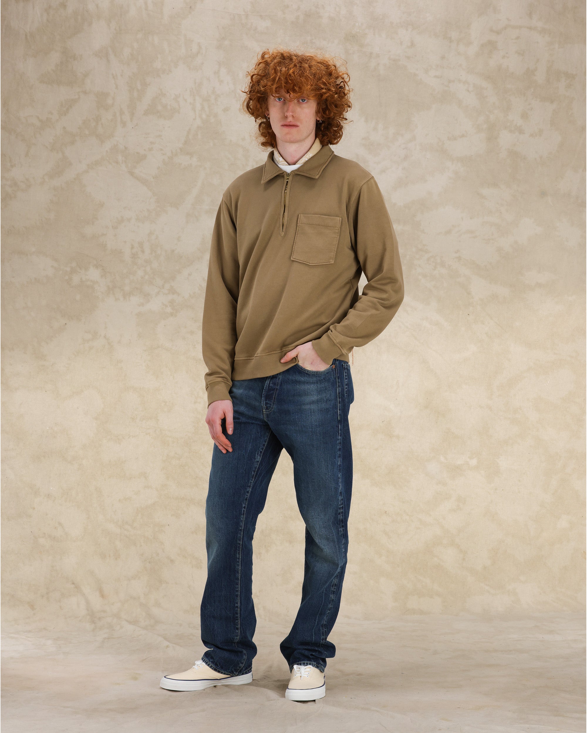 Yale Felpa In Jersey Garzato Con Colletto E Zip