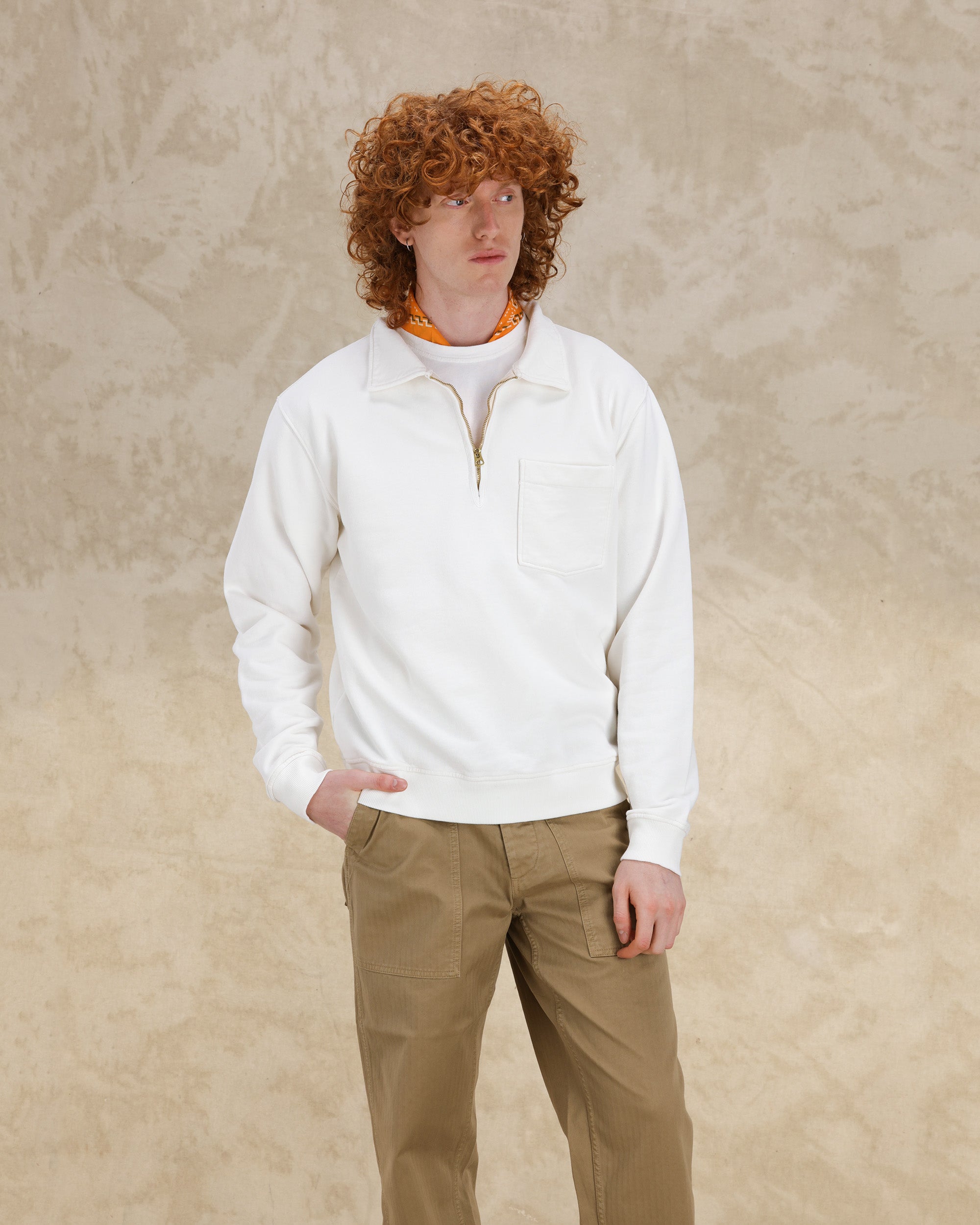 Yale Felpa In Jersey Garzato Con Colletto E Zip