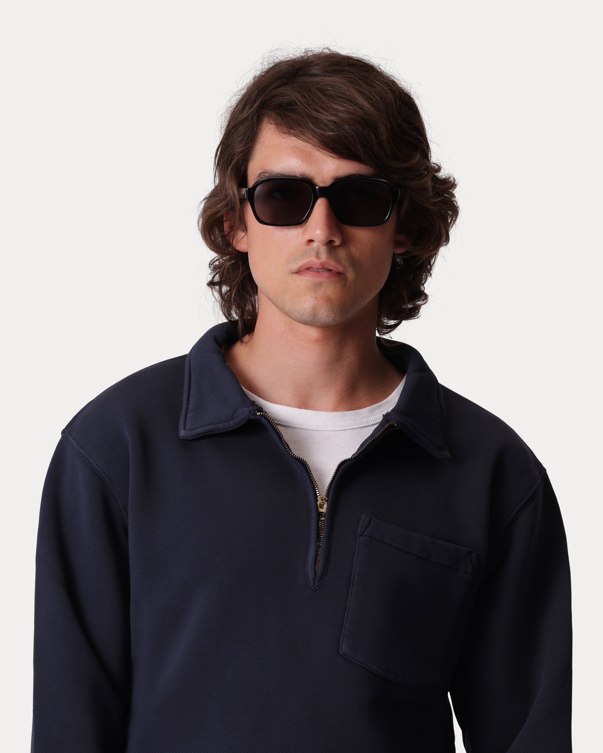 Yale Fleece Cotton Sweatshirt With Collar and Zipper