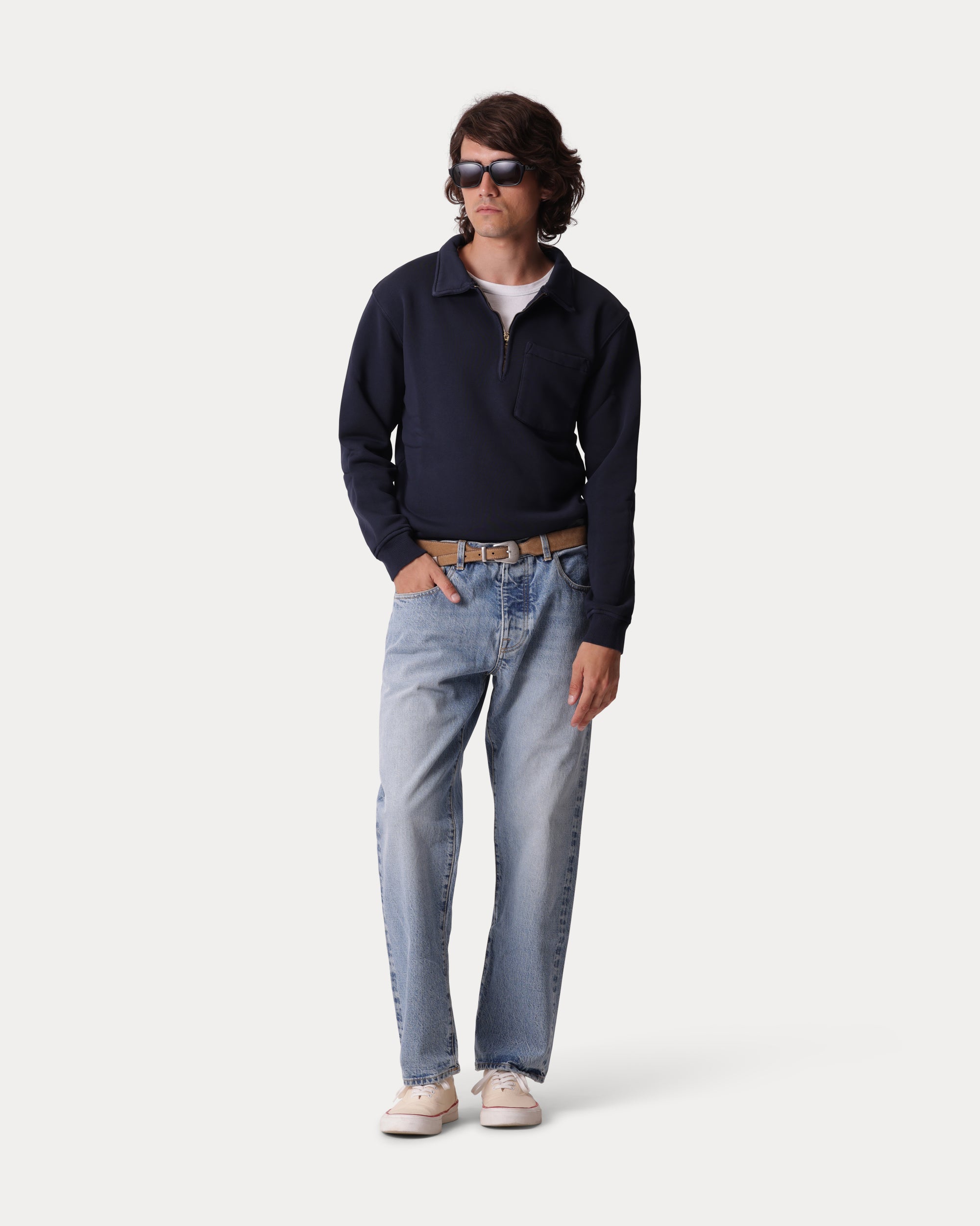 Yale Fleece Cotton Sweatshirt With Collar and Zipper