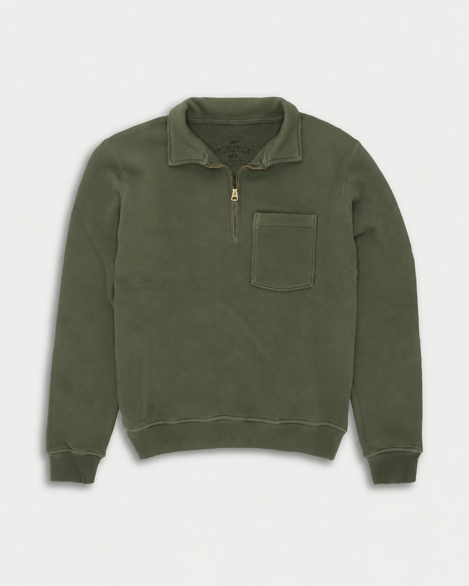 Yale Felpa In Jersey Felpato Con Colletto E Zip