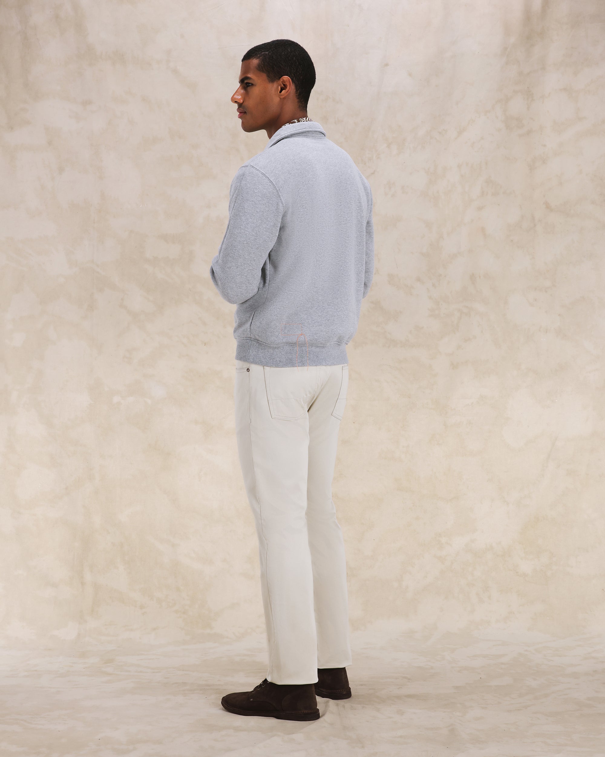 Yale Felpa In Cotone Felpato Con Colletto E Zip