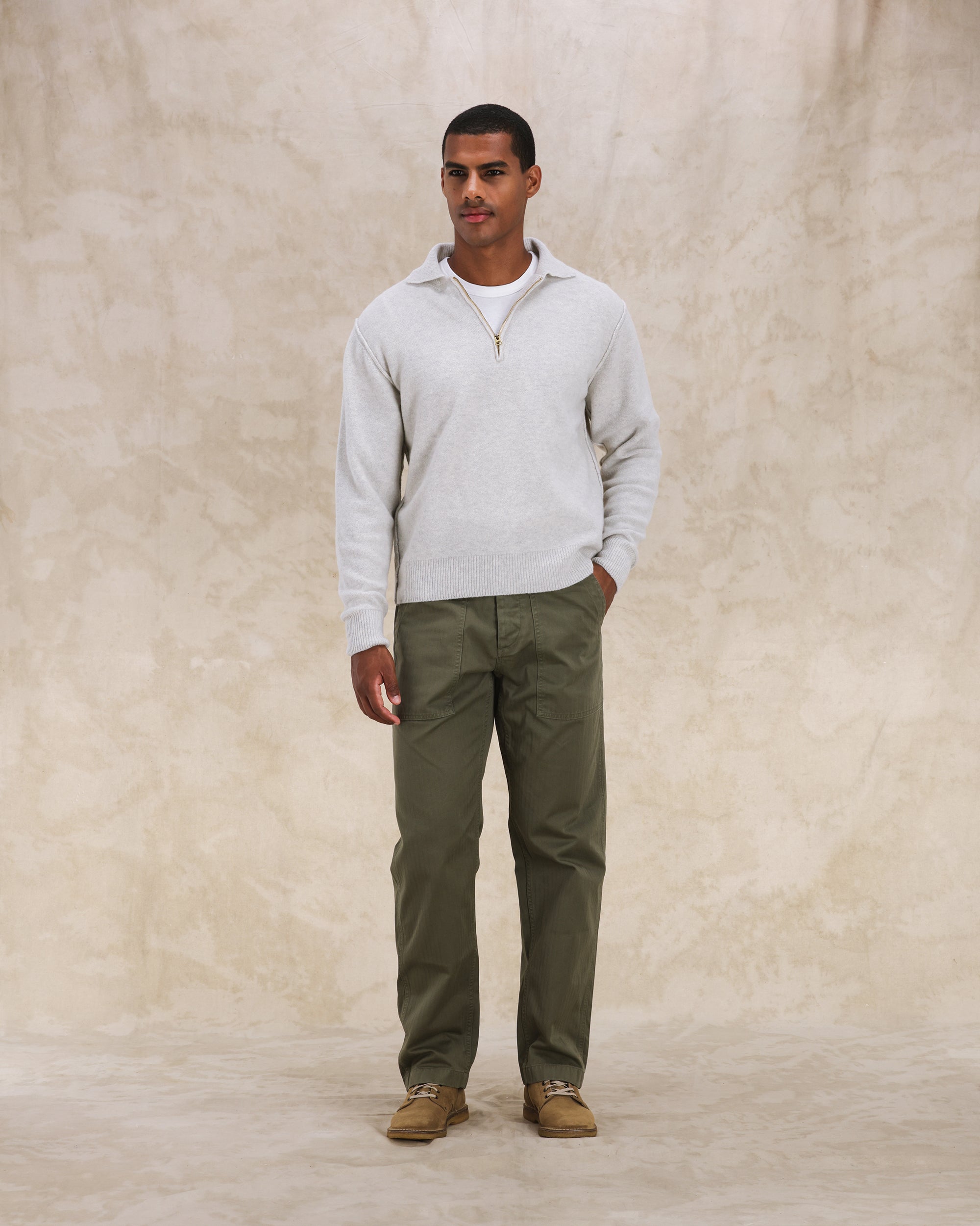 Yale Knit Wool Colletto E Zip