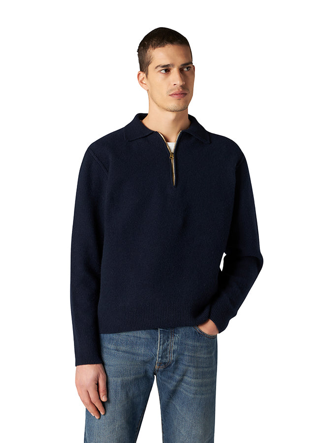 Yale Maglia In Lana Con Colletto E Zip