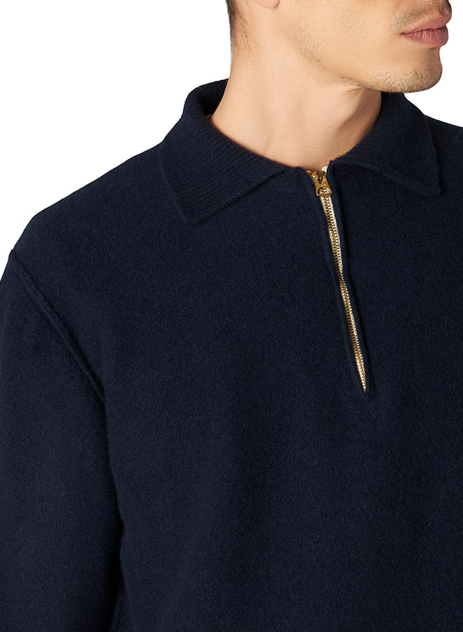 Yale Maglia In Lana Con Colletto E Zip