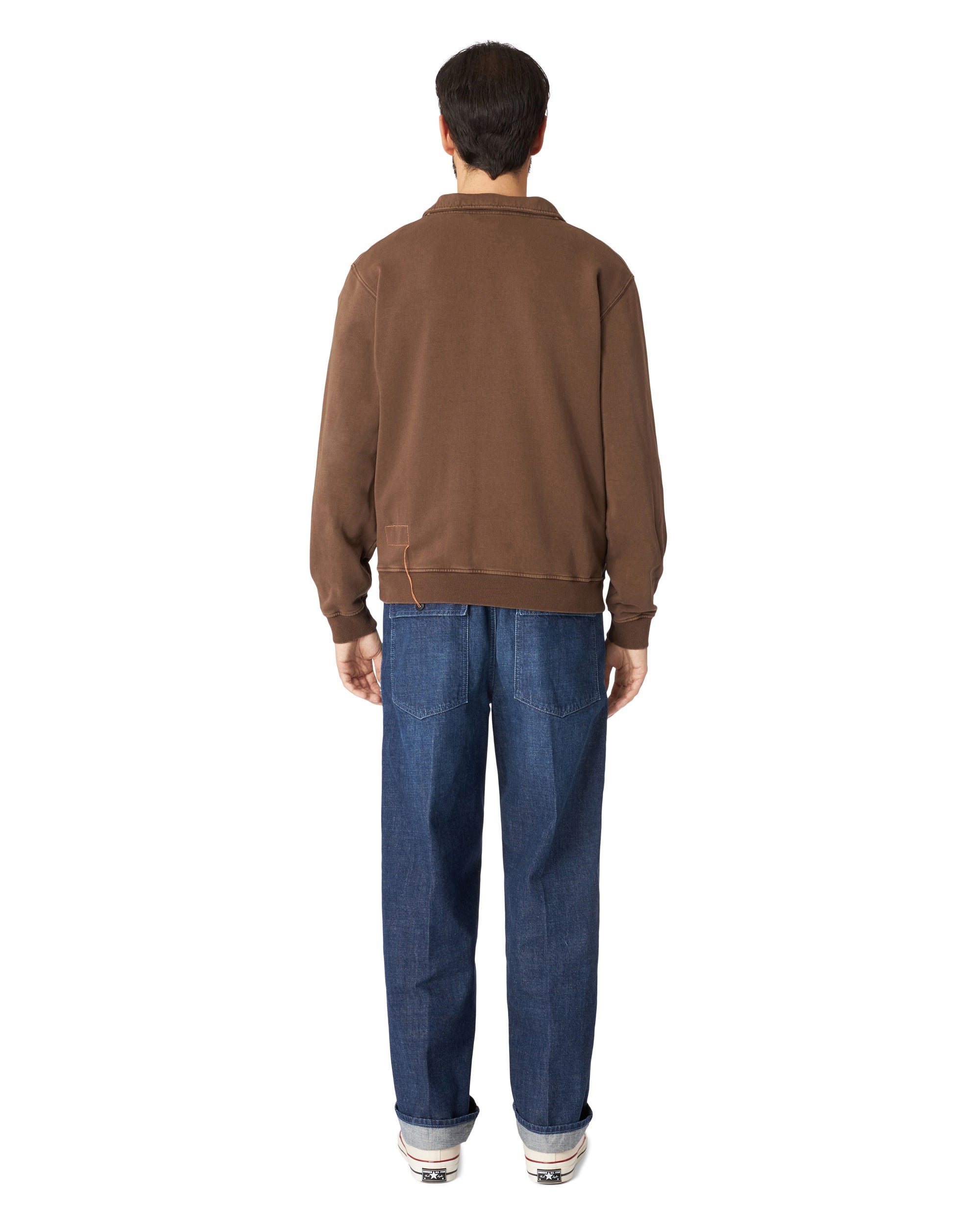 Yale Felpa In Cotone Felpato Con Colletto E Zip