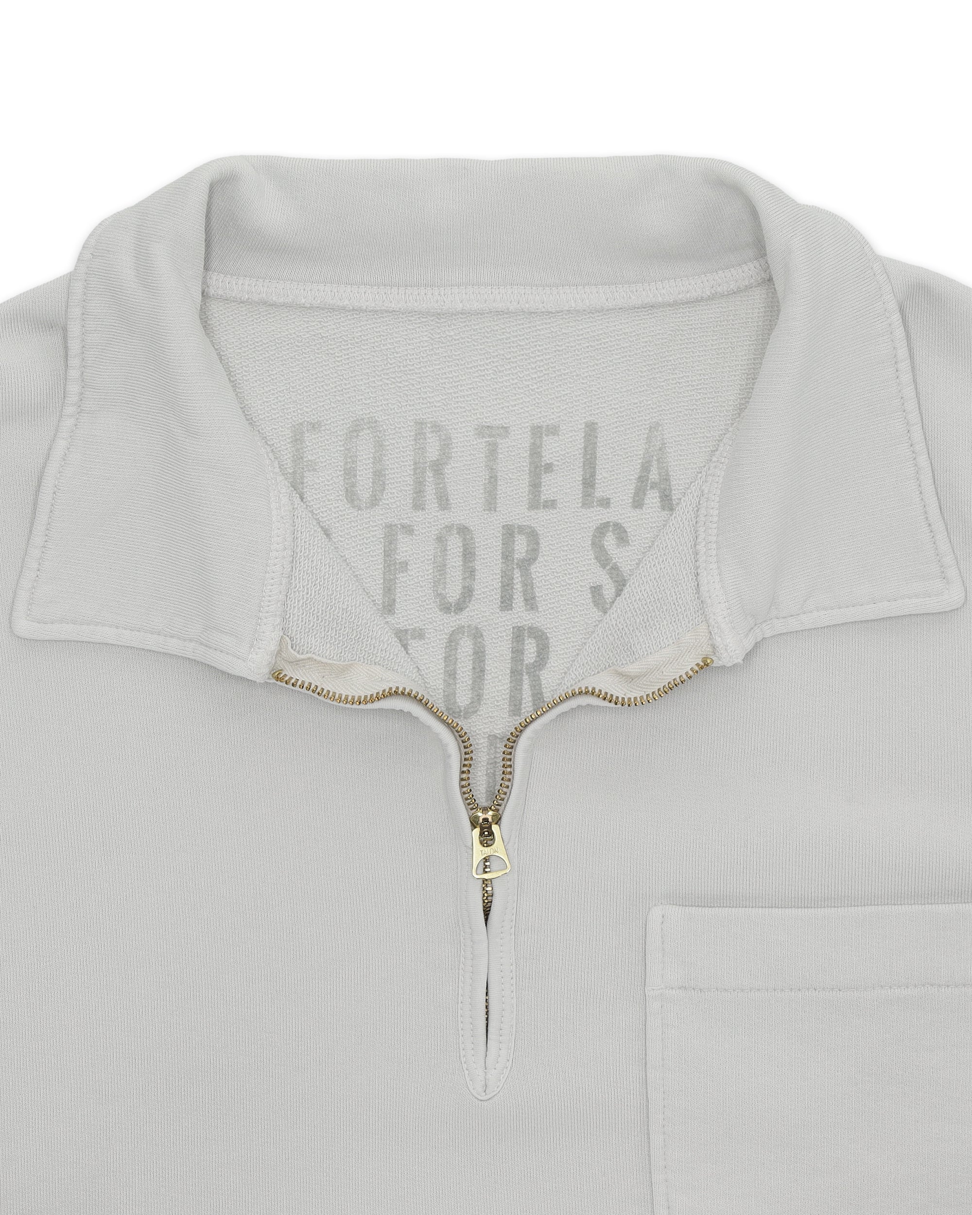 Yalep Brushed Jersey Quarter Zip Collared Sweatshirt