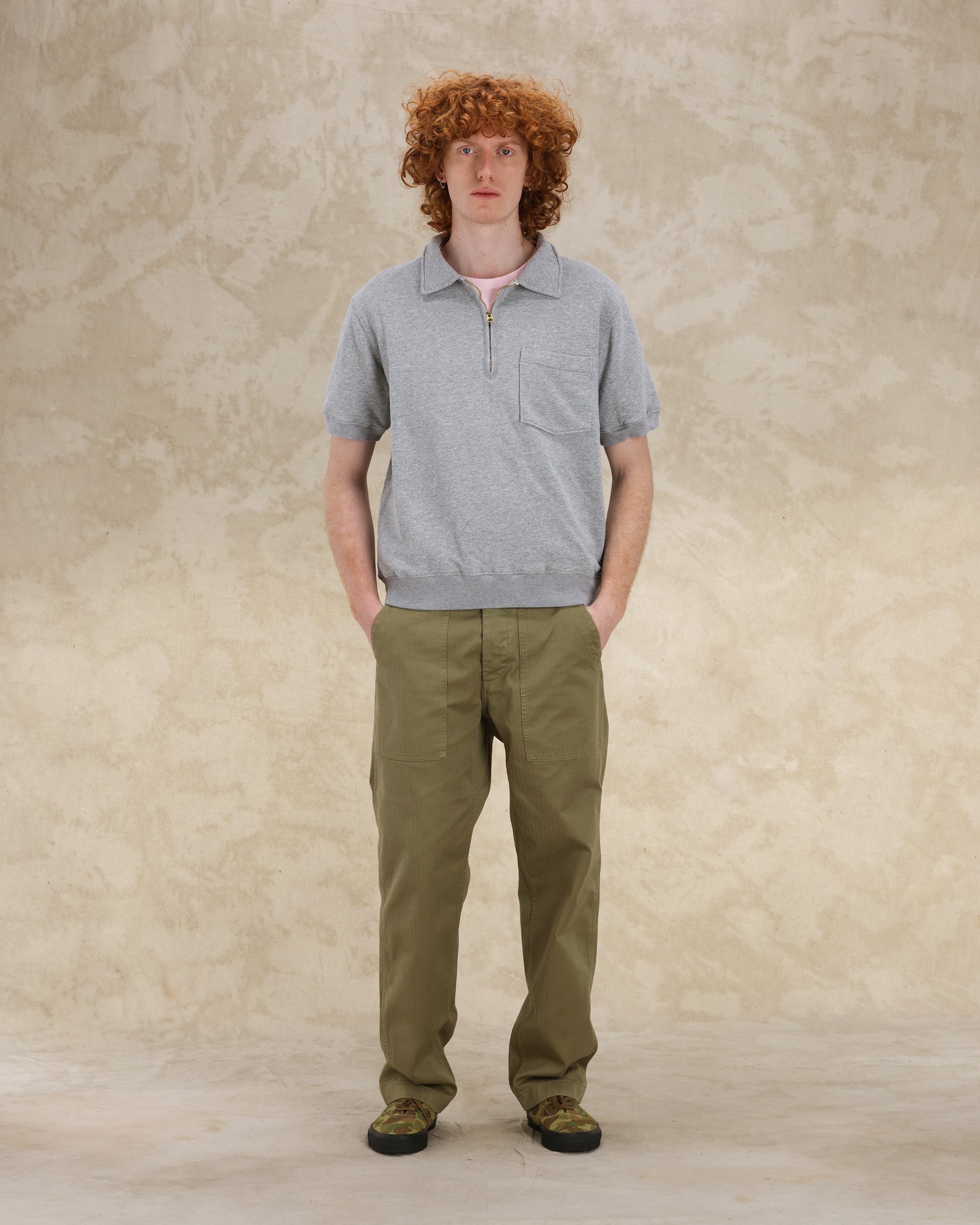 Yalepm Polo In Jersey Garzato Con Zip a Maniche Corte