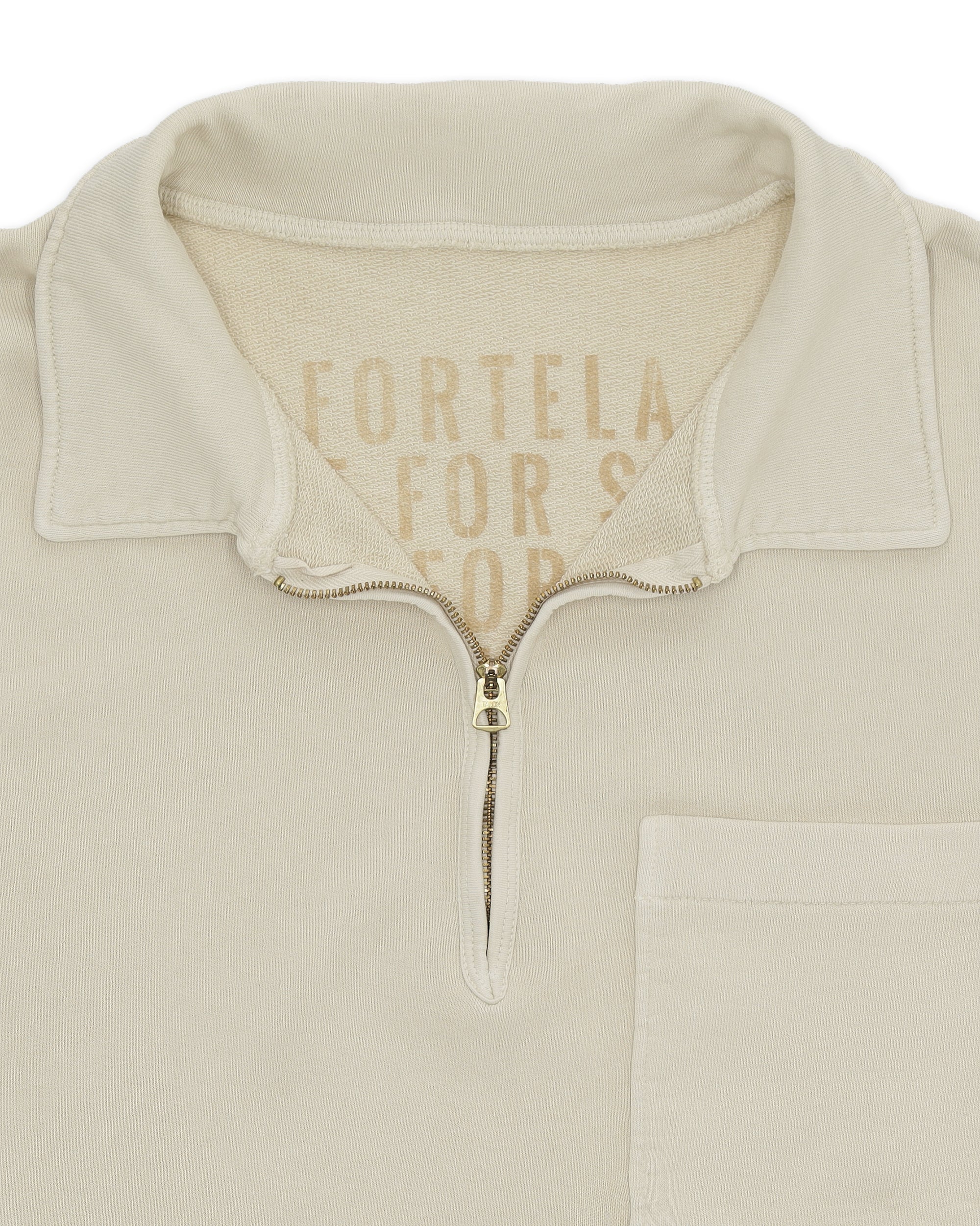 Yalep Brushed Jersey Quarter Zip Collared Sweatshirt