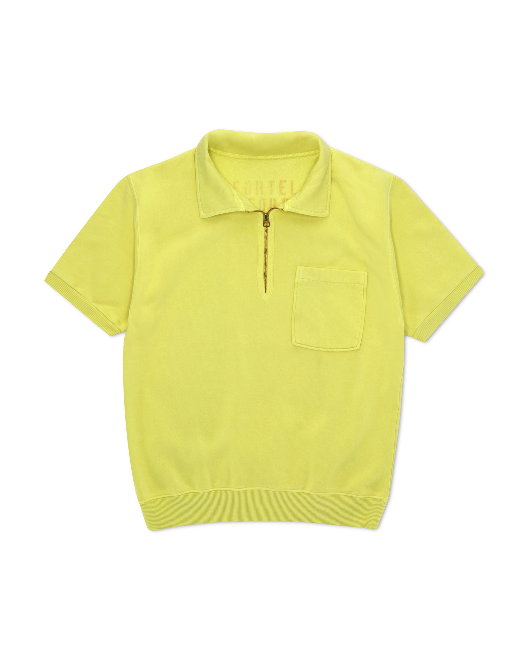 Yalepm Polo In Jersey Felpato Con Zip a Maniche Corte