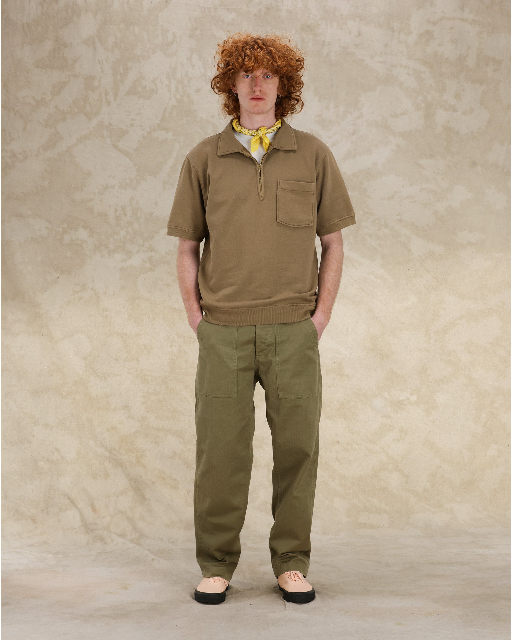 Yalepm Polo In Jersey Garzato Con Zip a Maniche Corte