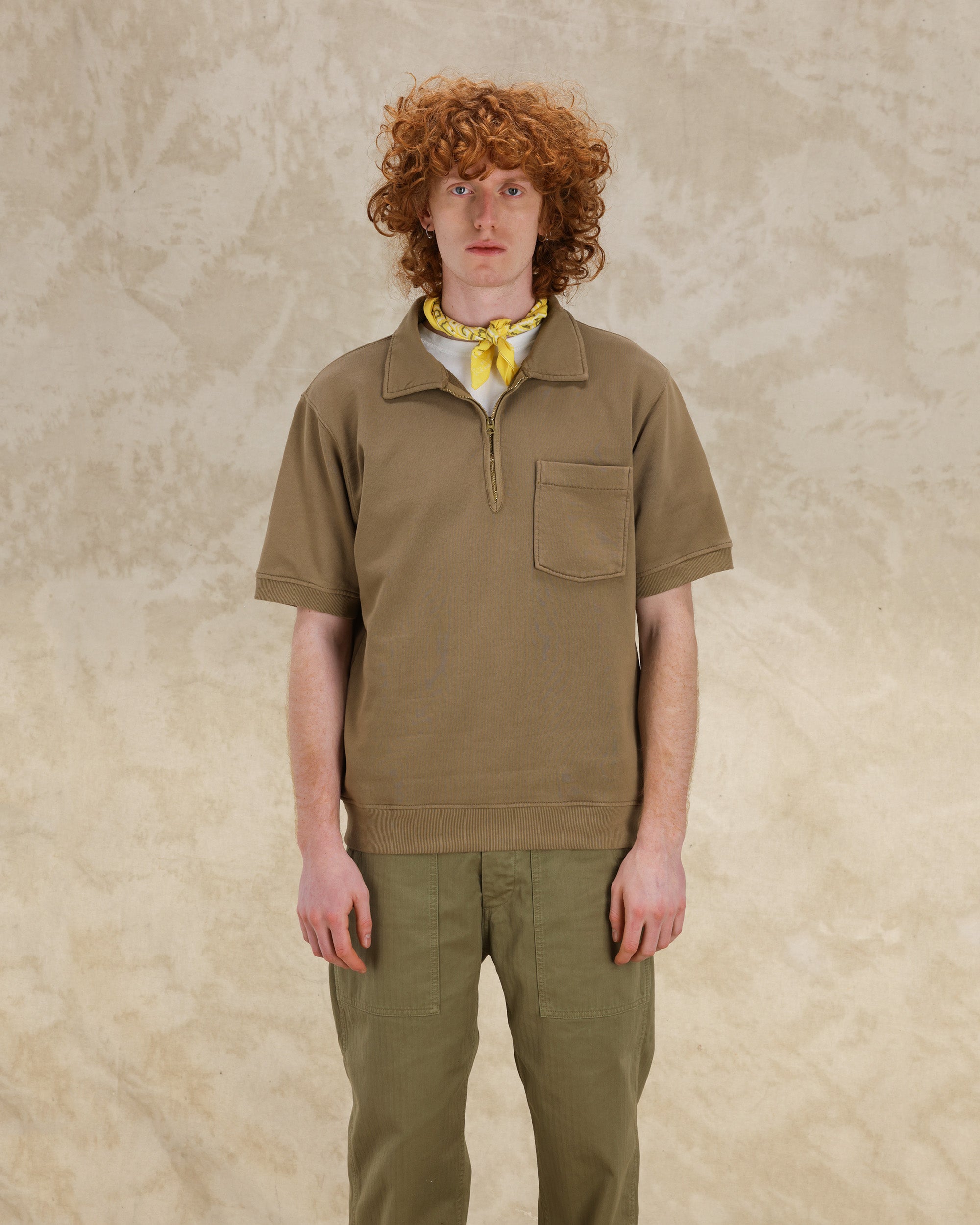 Yalepm Polo In Jersey Garzato Con Zip a Maniche Corte